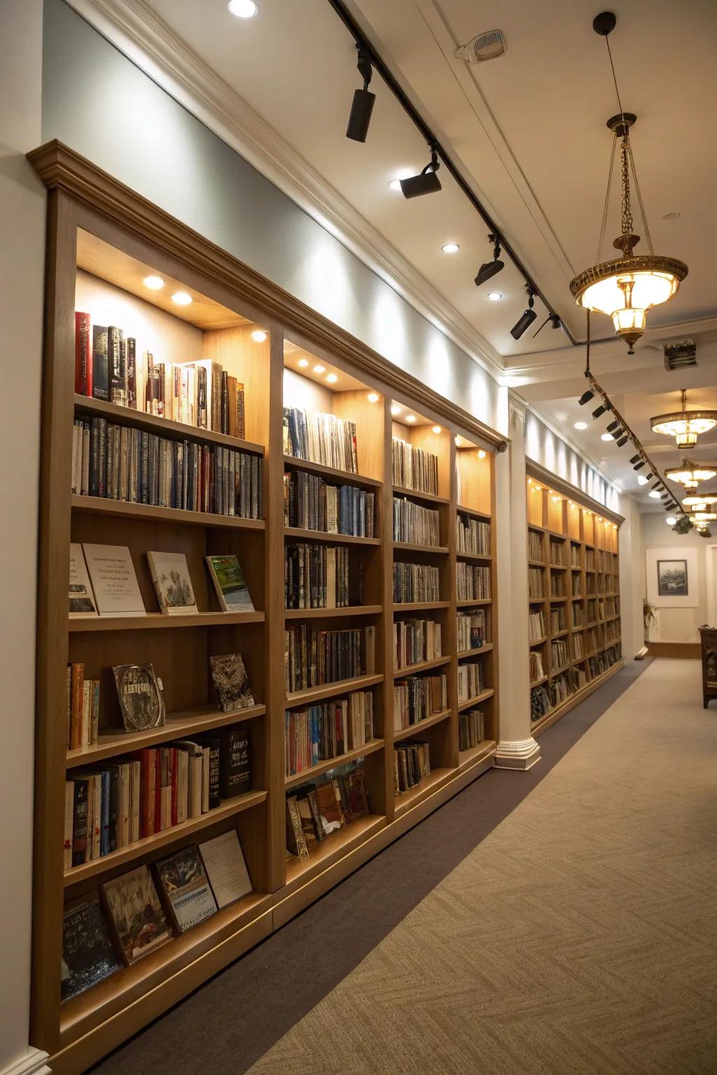 Emphasize your book collection with elegant gallery-inspired illumination.