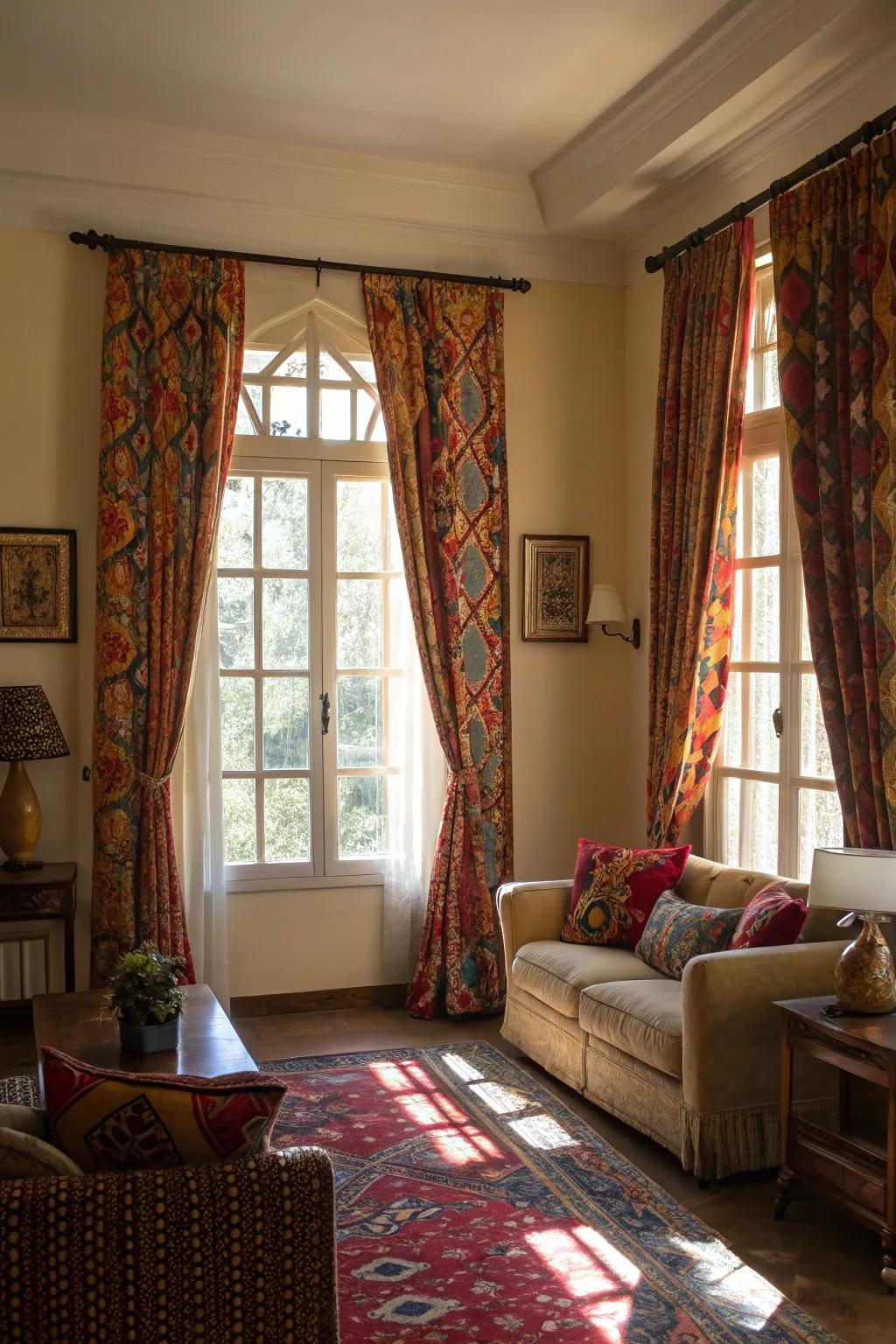 Drapery is a simple way to add drama and color.