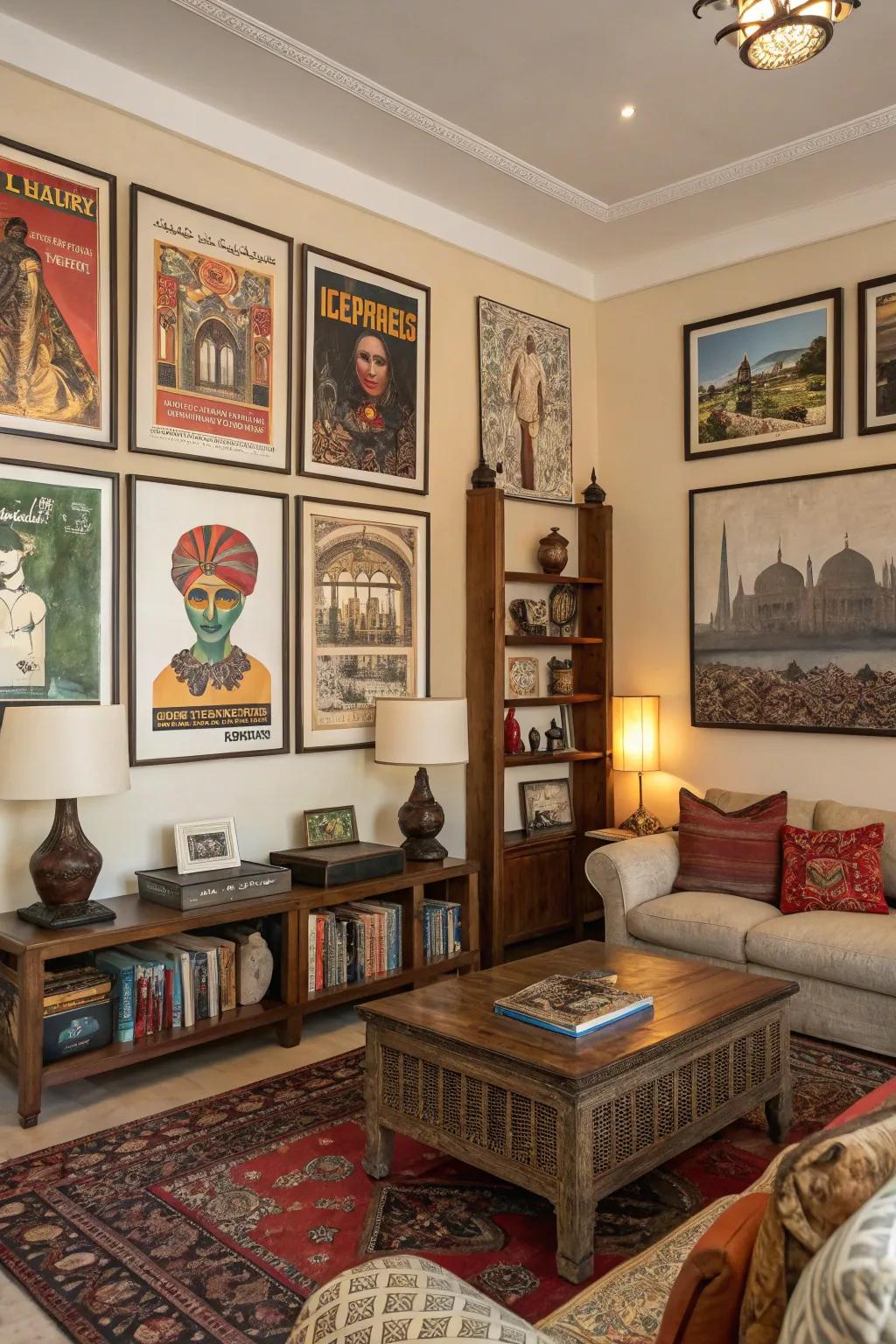 Global art bestows an exotic flair.