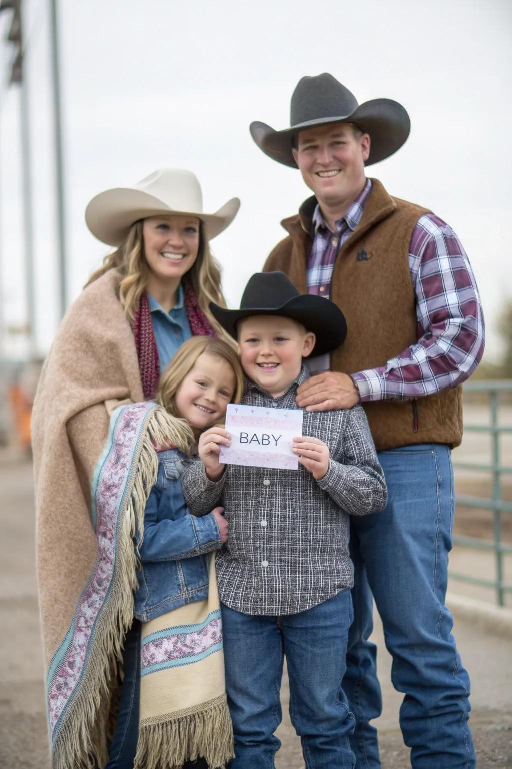 Western attire brings character and fun to family portraits.
