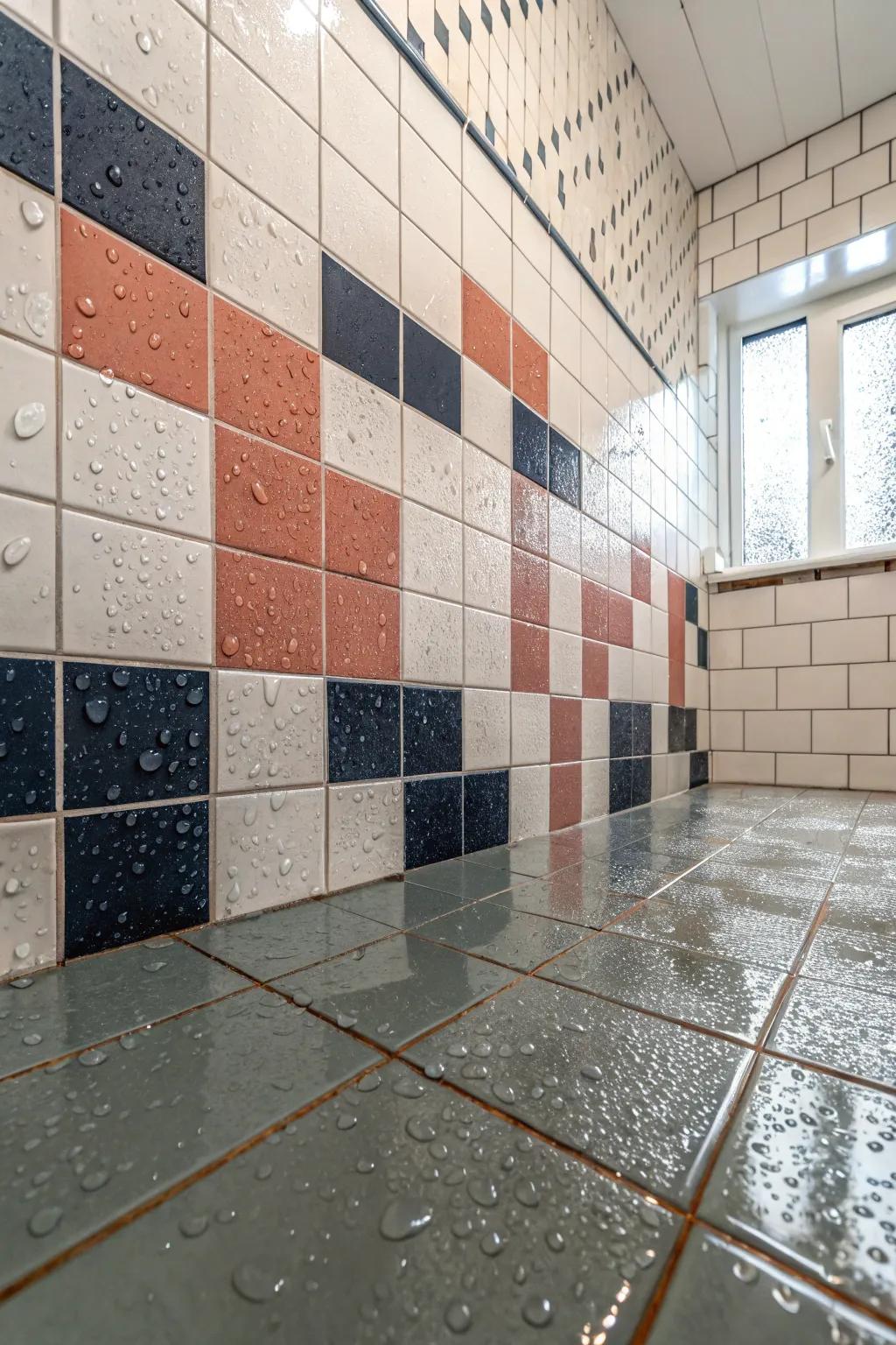 Colored grout can create a subtle yet striking contrast.