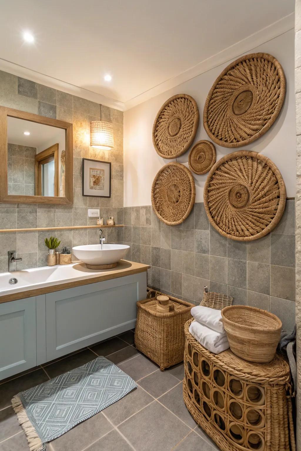 With woven, give unexpected areas charm.