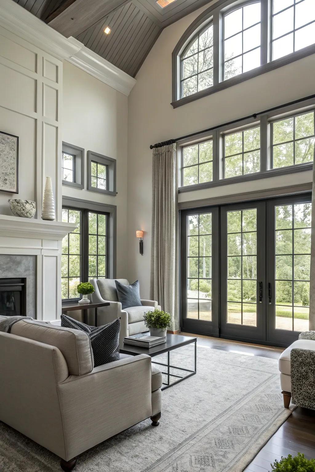Pencil slate trim introduces urban sophistication to a lounge.