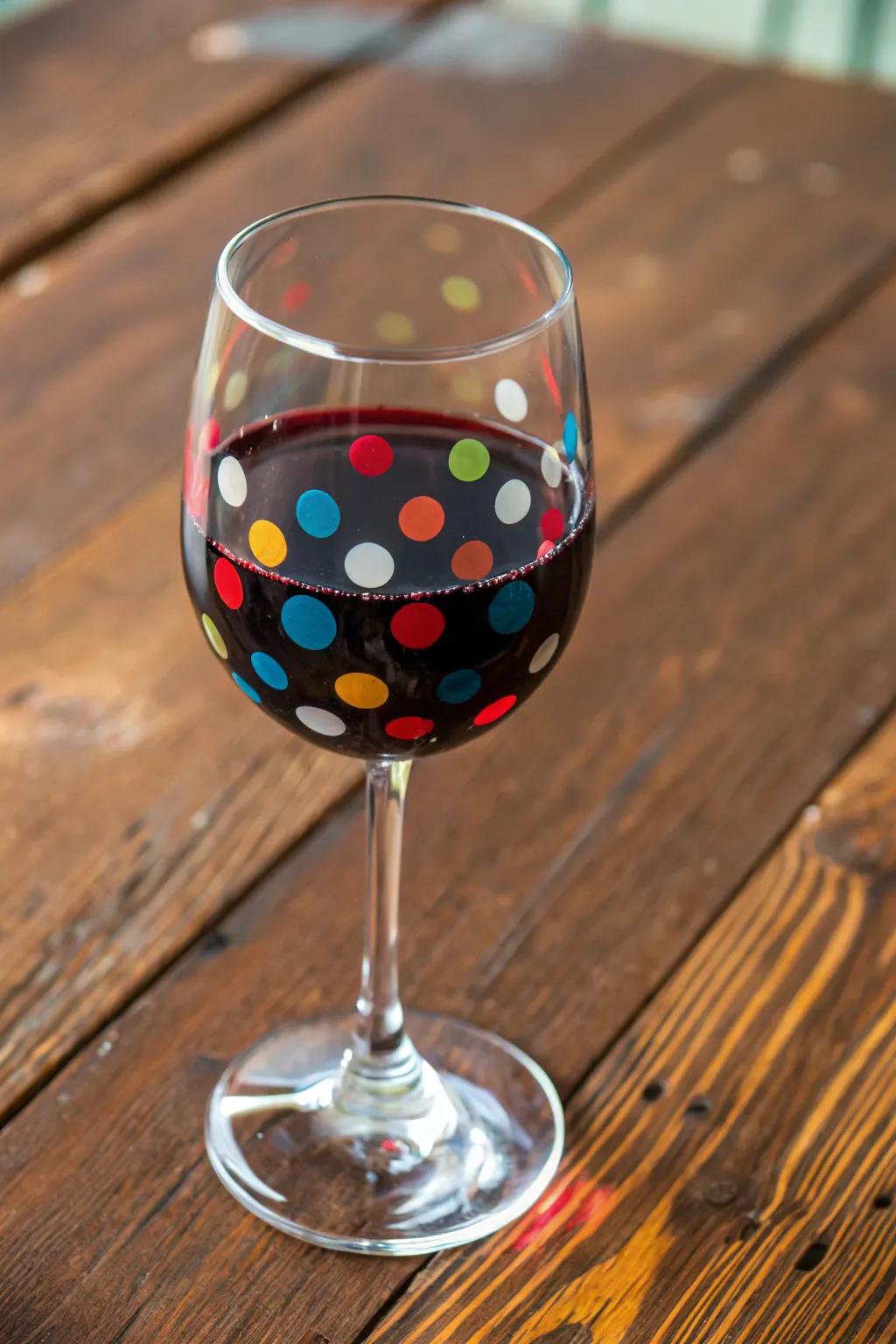 Polka dots add playful elegance to your glassware.