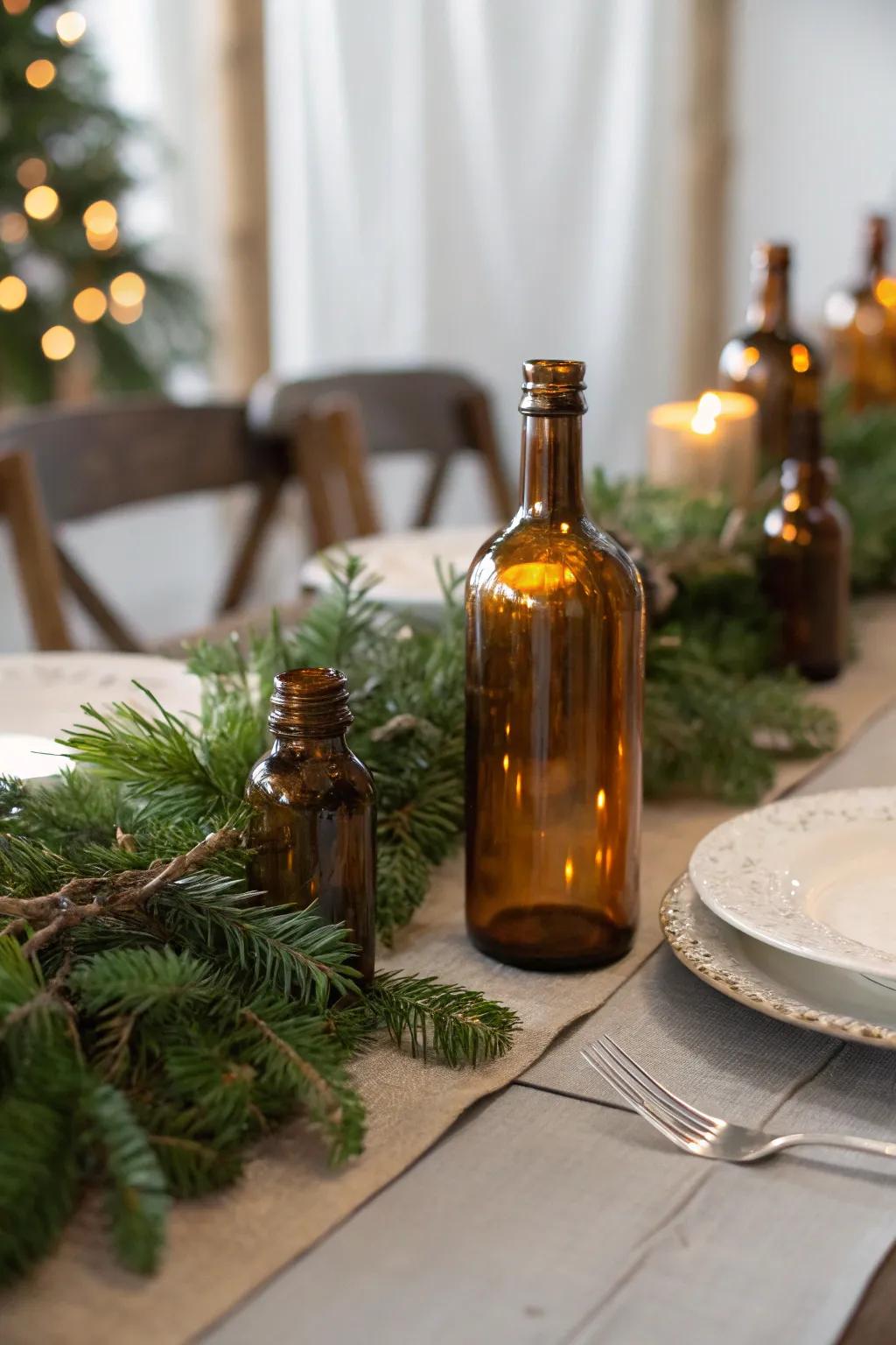 Vintage charm with honeyed glass jars.