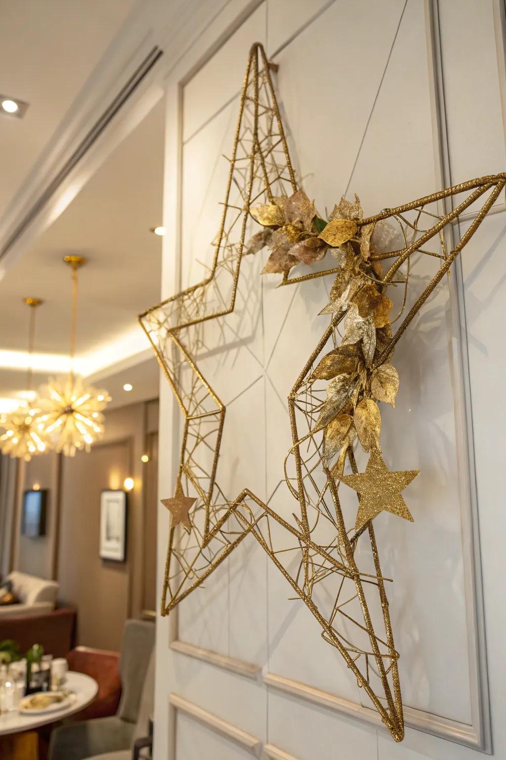 Incorporate a hint of glamour utilizing an auric star garland.