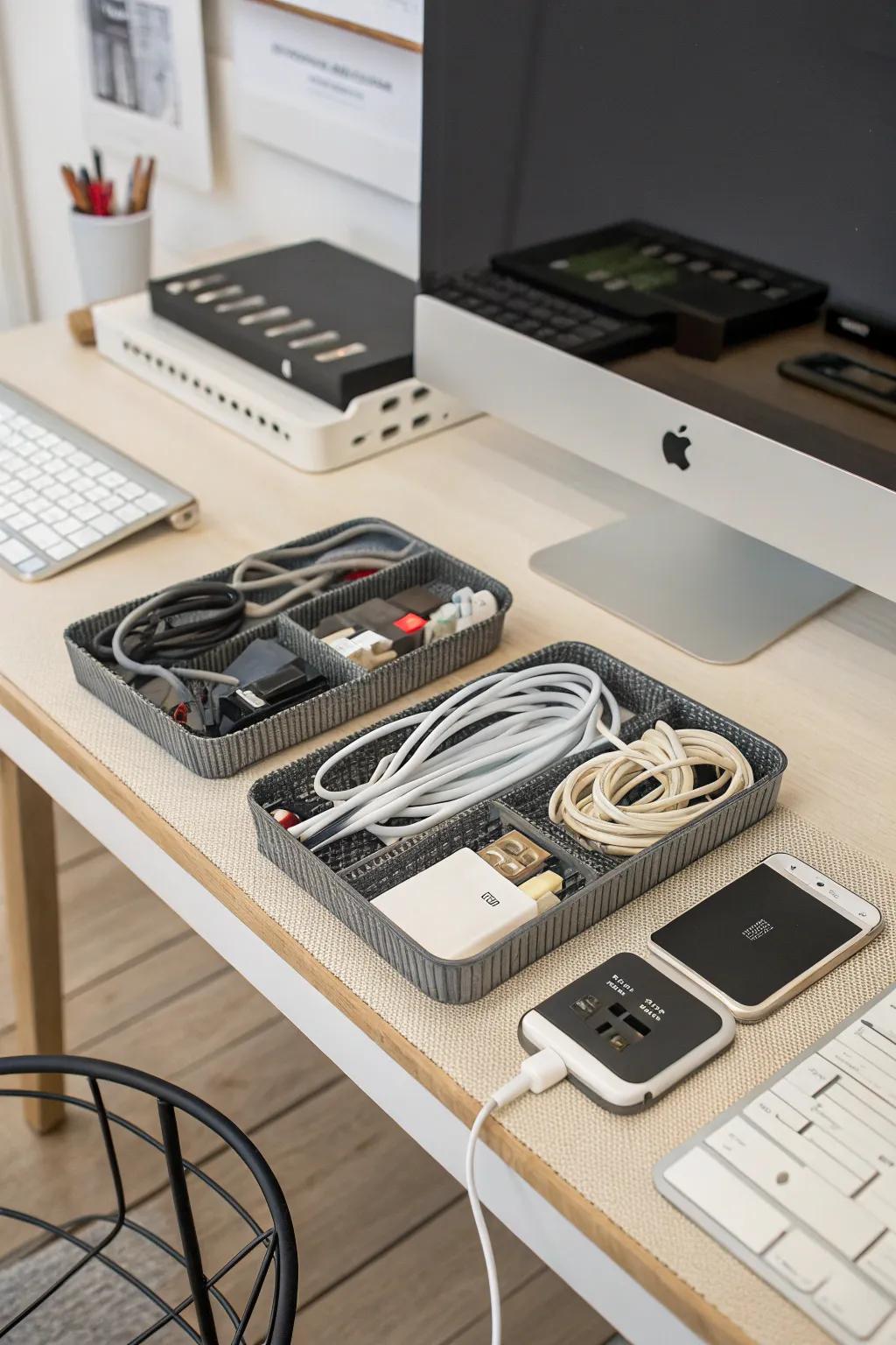 Effective cable management keeps your workspace neat and free from distractions.