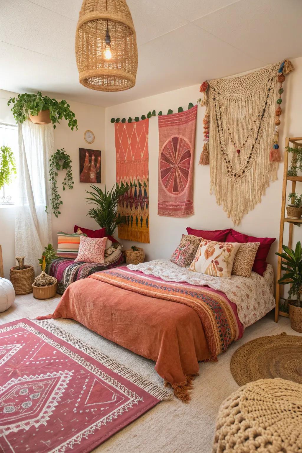 A bohemian theme brings a lively and eclectic energy.
