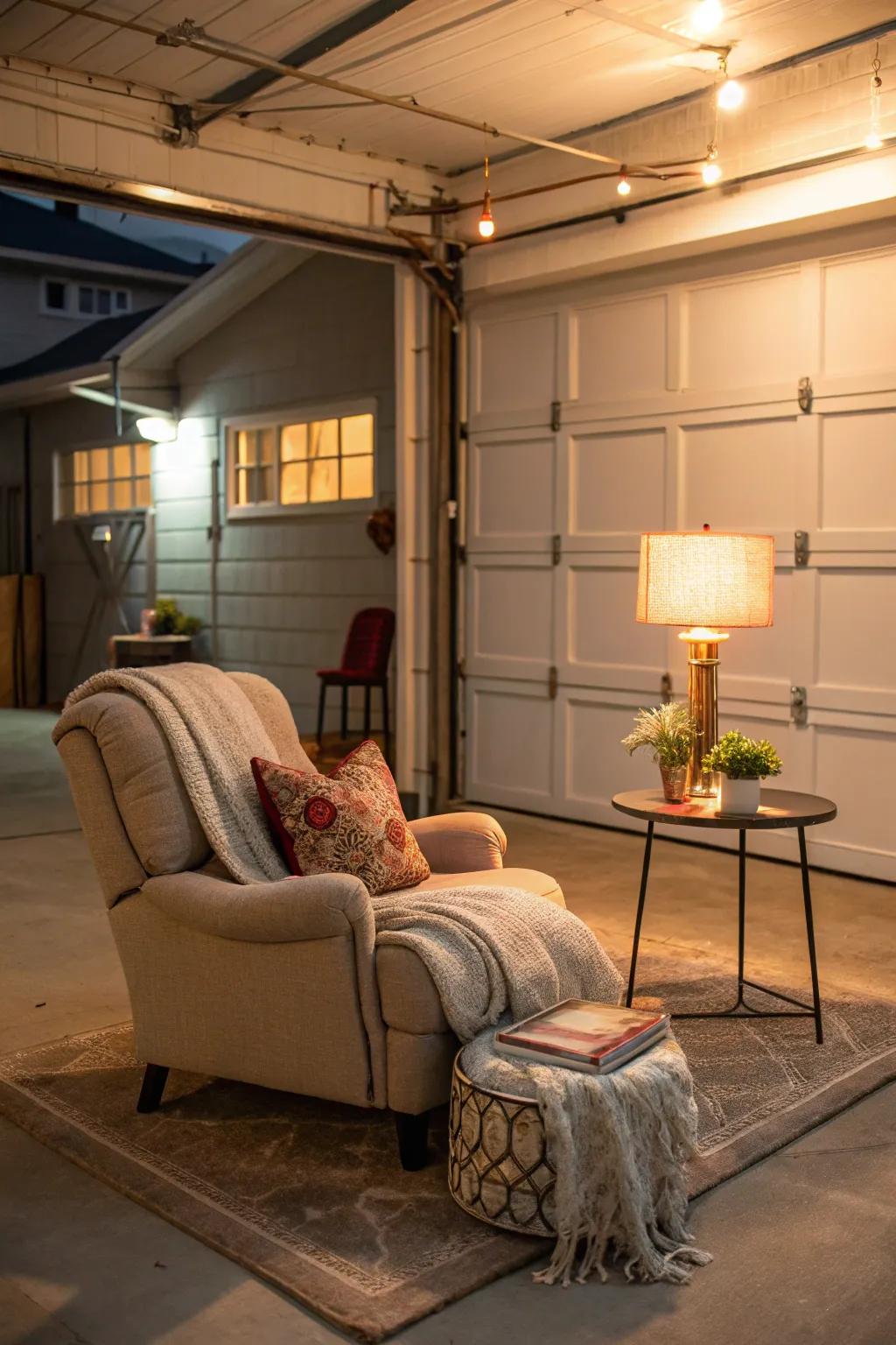 Designate a cozy lounge space.