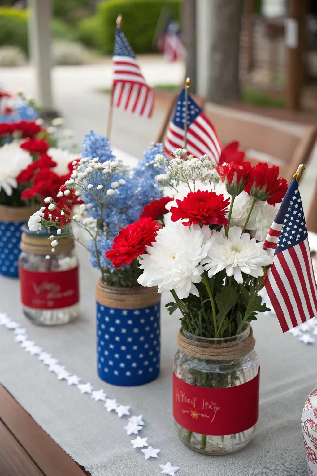 Create appealing arrangements that celebrate national pride.