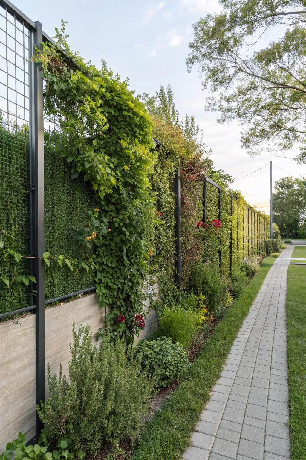 Upright gardens turn fences into lush, living walls.
