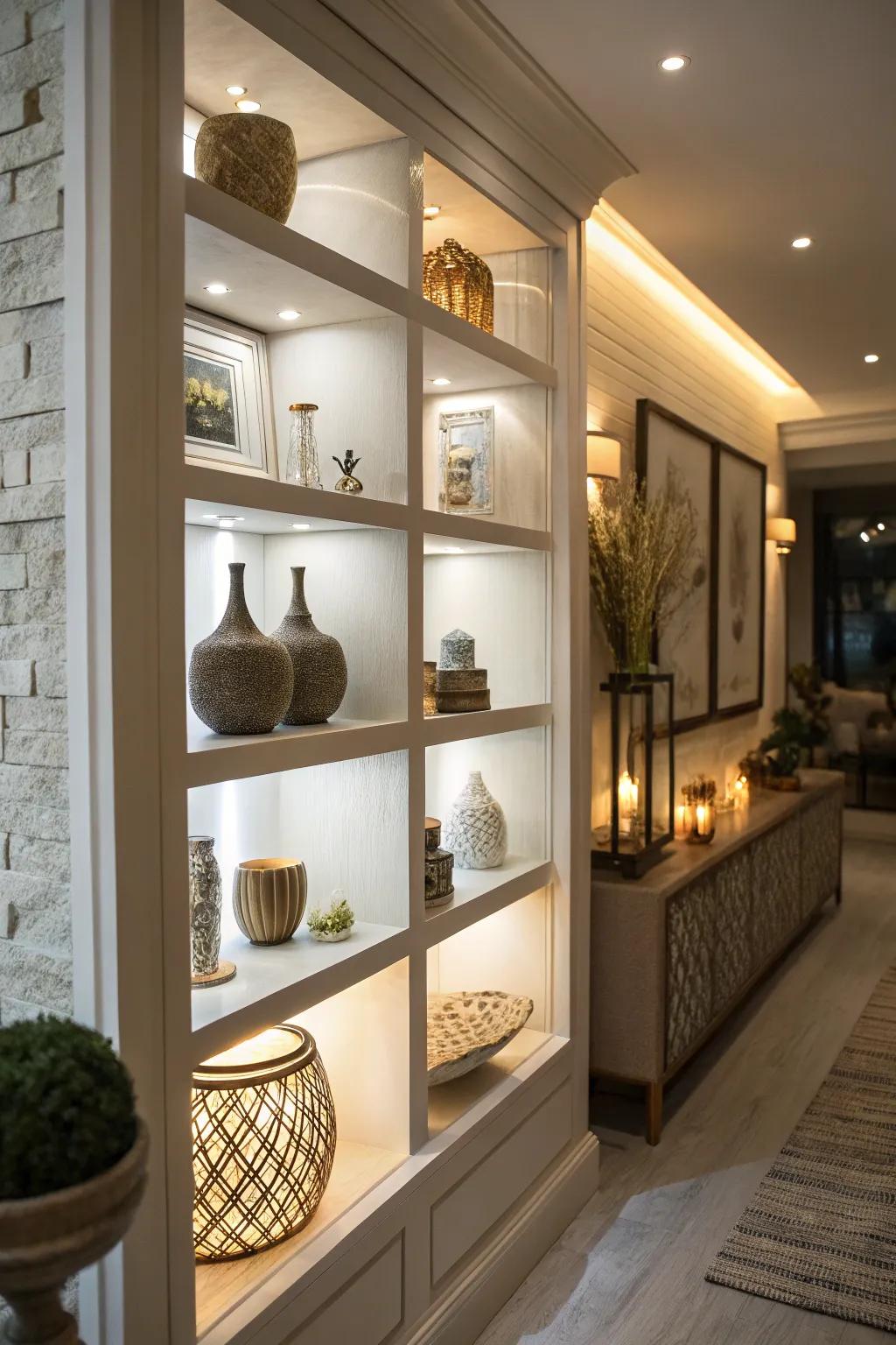Highlight your most cherished pieces through strategic accent illumination.
