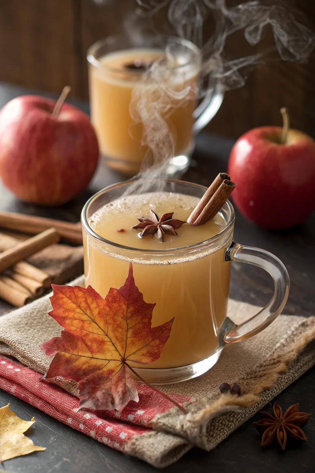 Maple syrup enriches the sweetness of cider punch.