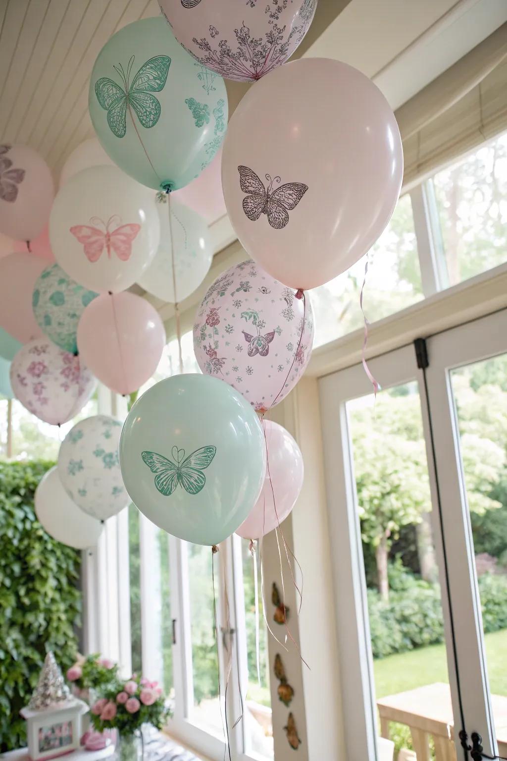 Fluttering balloons bring whimsy and charm to any celebration.
