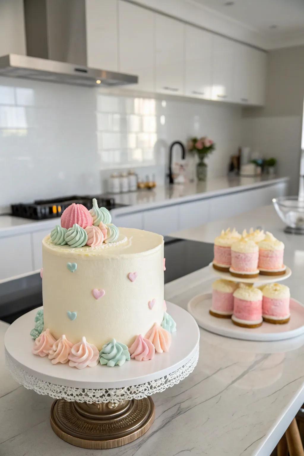 Posh and modern minimalist buttercream cake.
