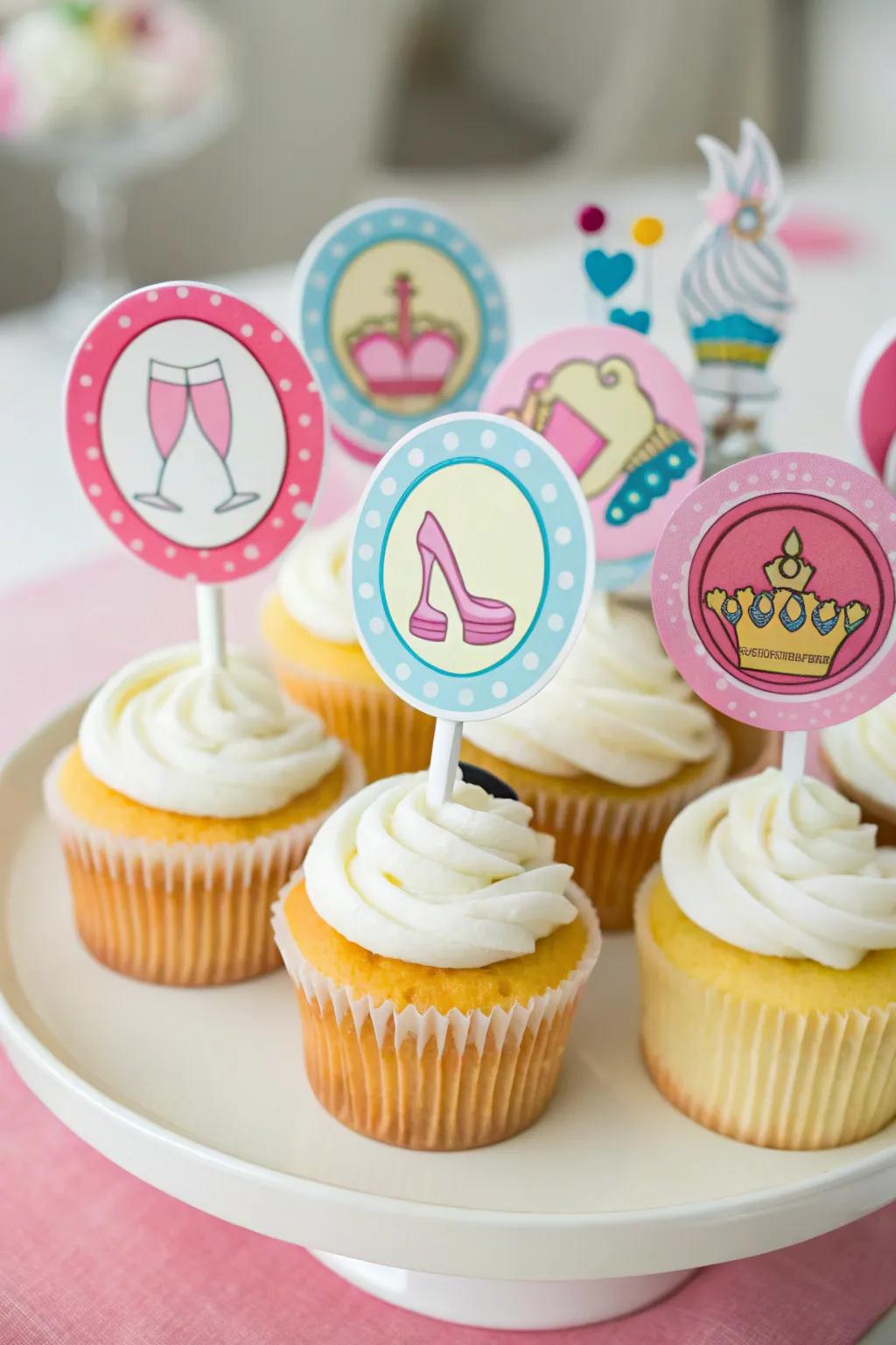 Delightful small cakes enhanced with theme-based ornaments.