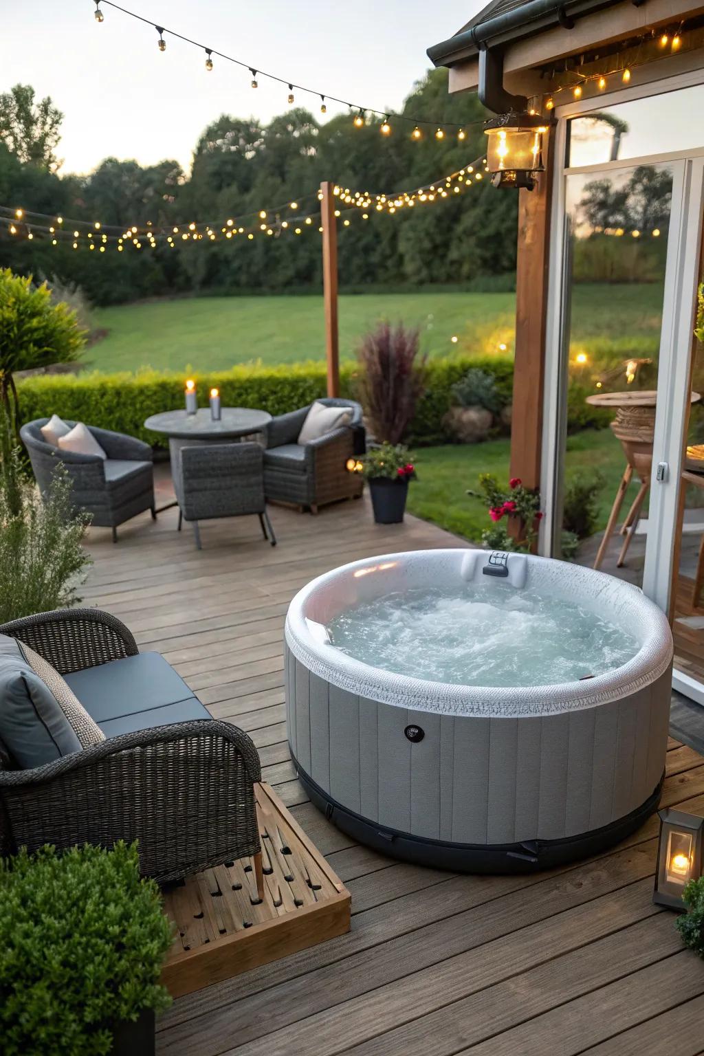 Portable spa tubs offer flexibility and ease for your backyard setup.