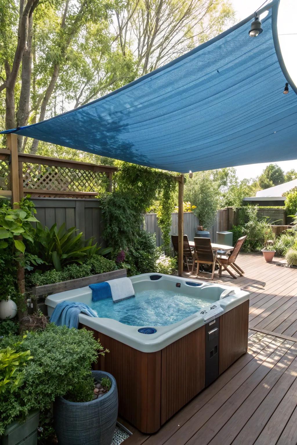 Shadow canopies offer a chic way to add privacy and protection from the sun.