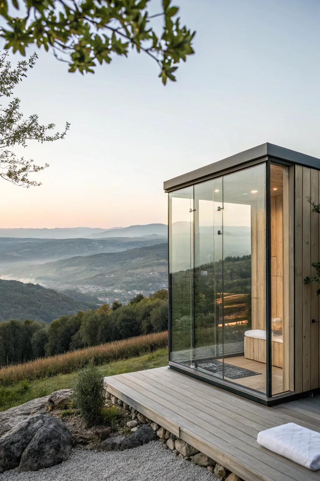 A horizon sauna featuring infinite views.