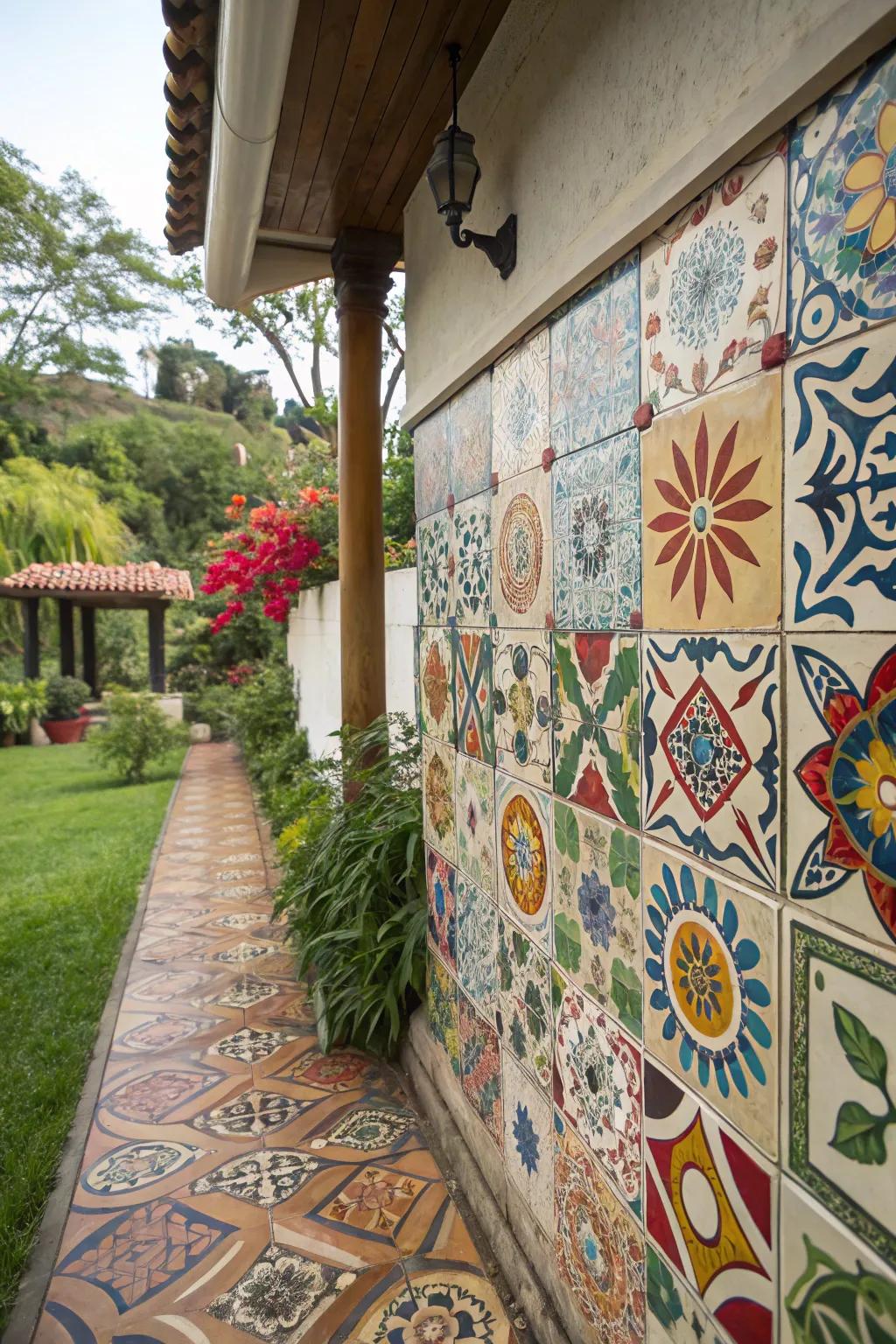 Colorful tiles add vibrancy and charm.