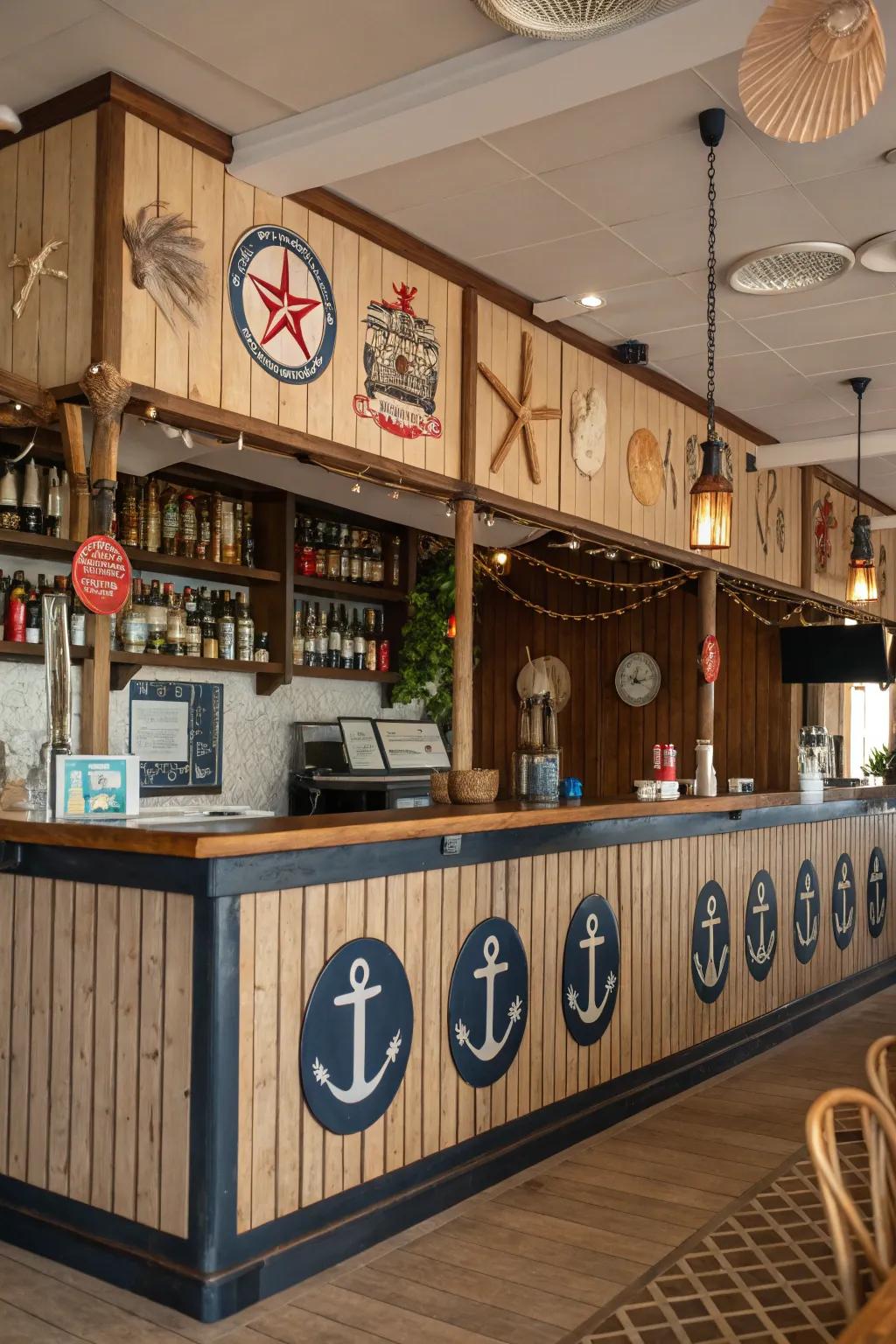Nautical motif signs bring a hint of the sea to your home.