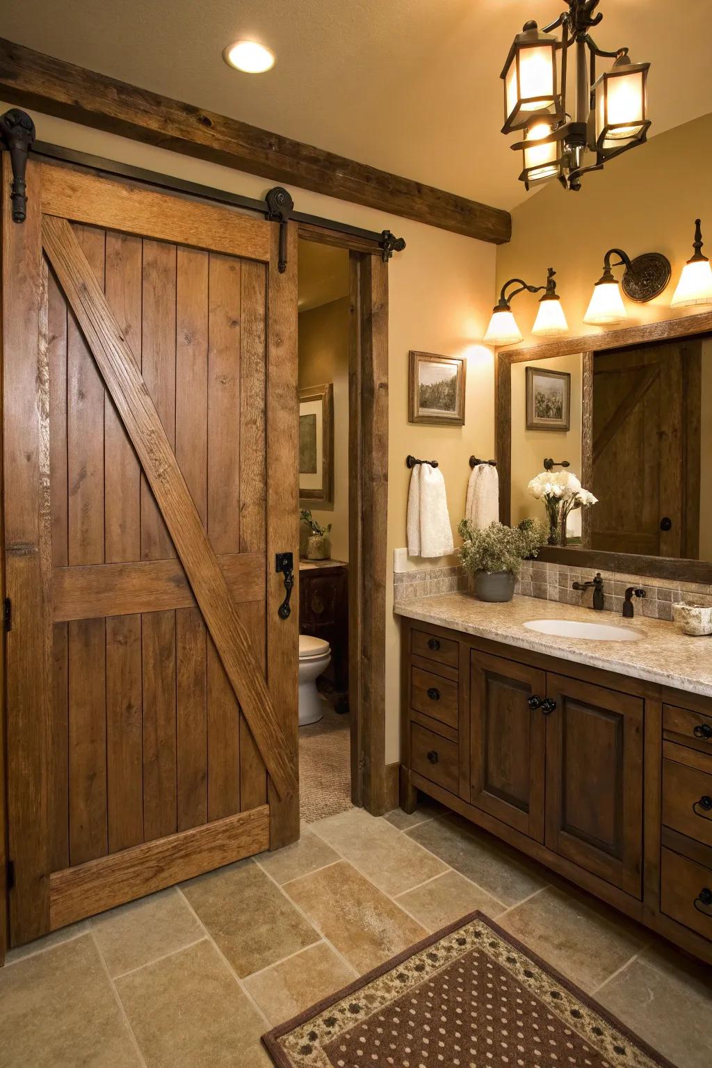 Traditional barn doors deliver ageless allure and sophistication.