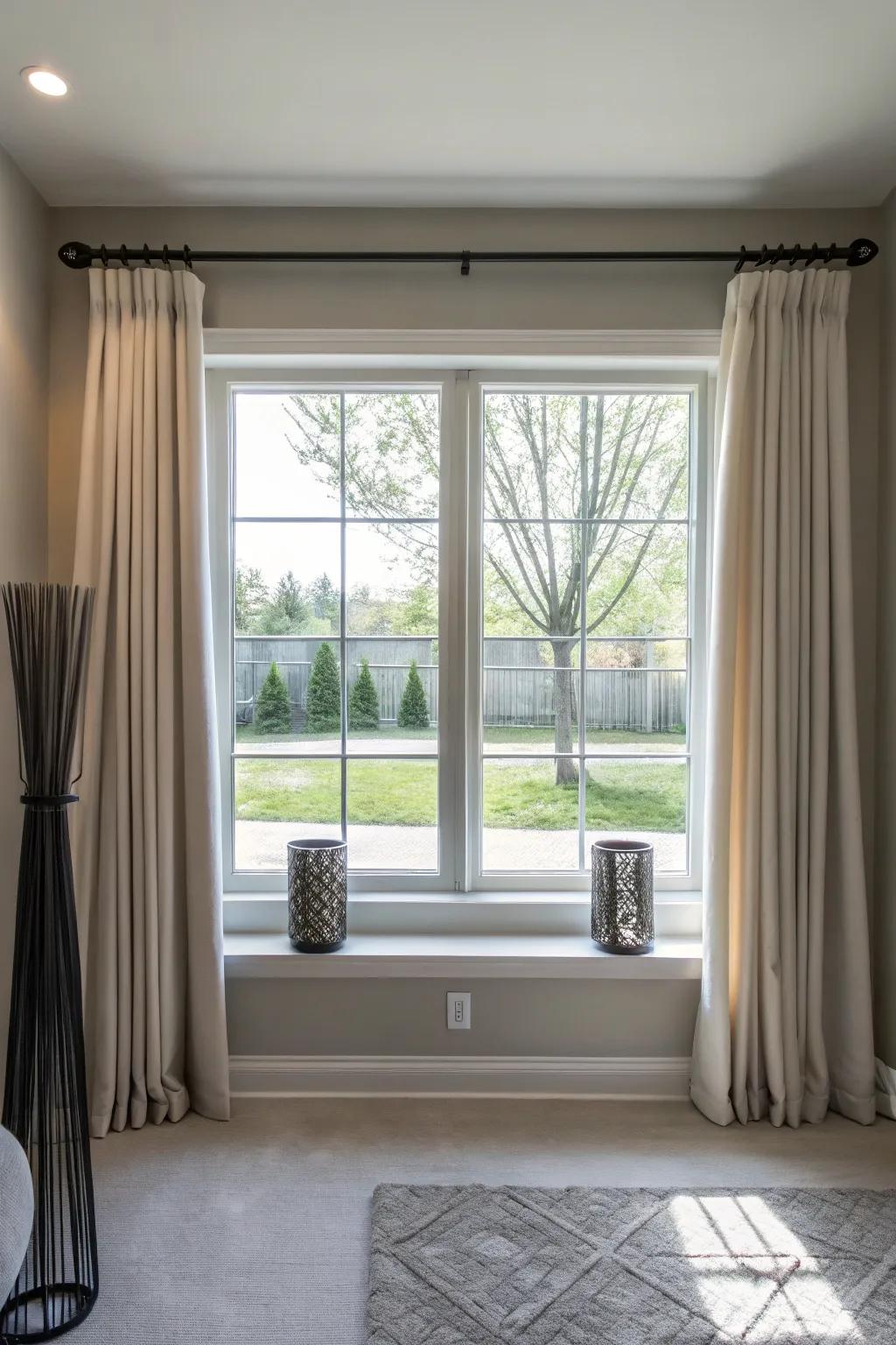 Understated rods keep the focus on your coverings.