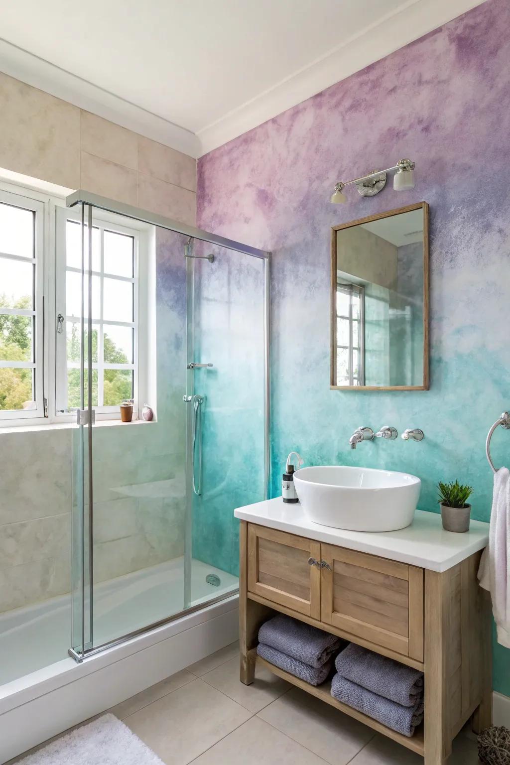 Dab painting imparts personalized texture to walls.