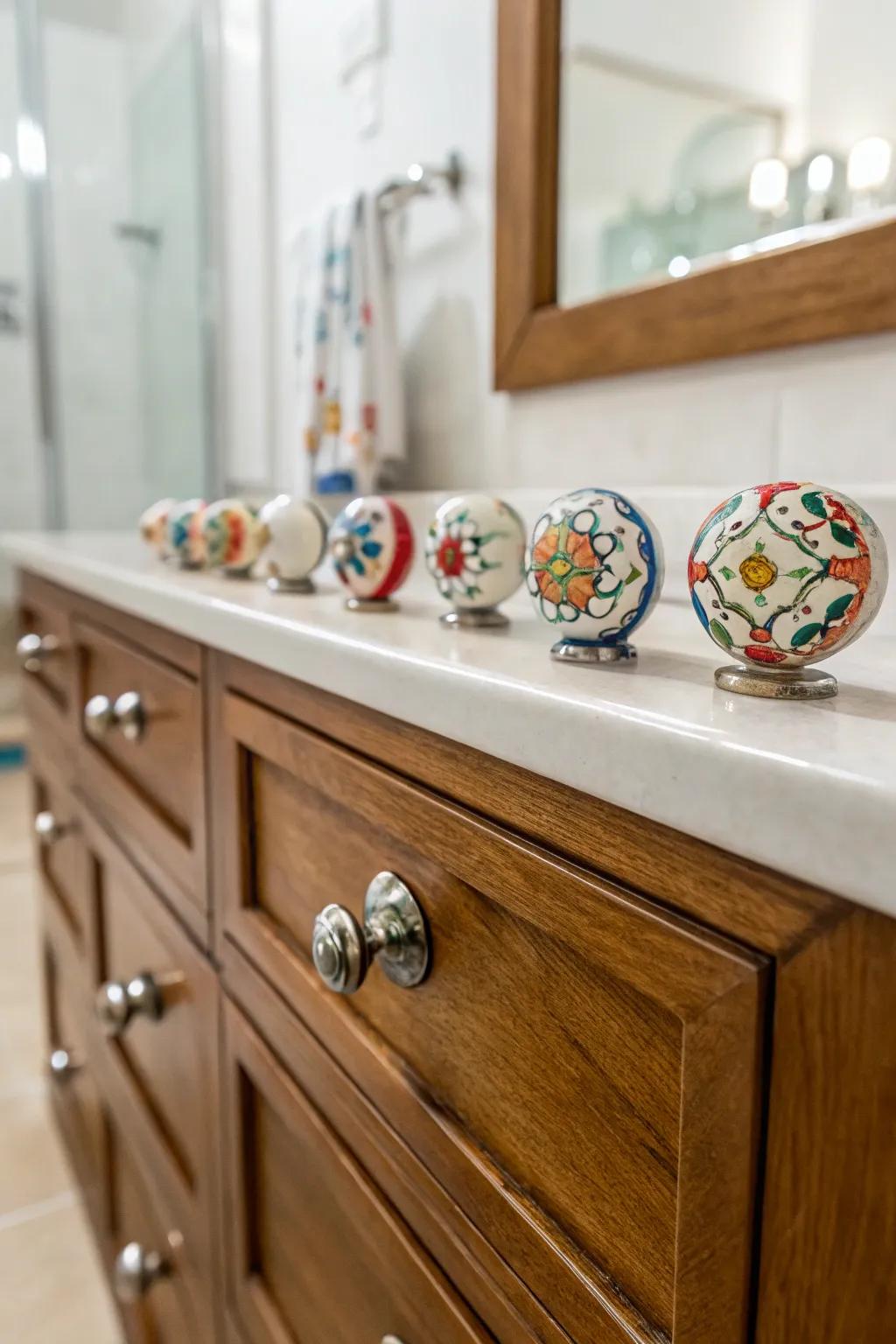 Earthenware knobs provide ageless style and a personalized touch.