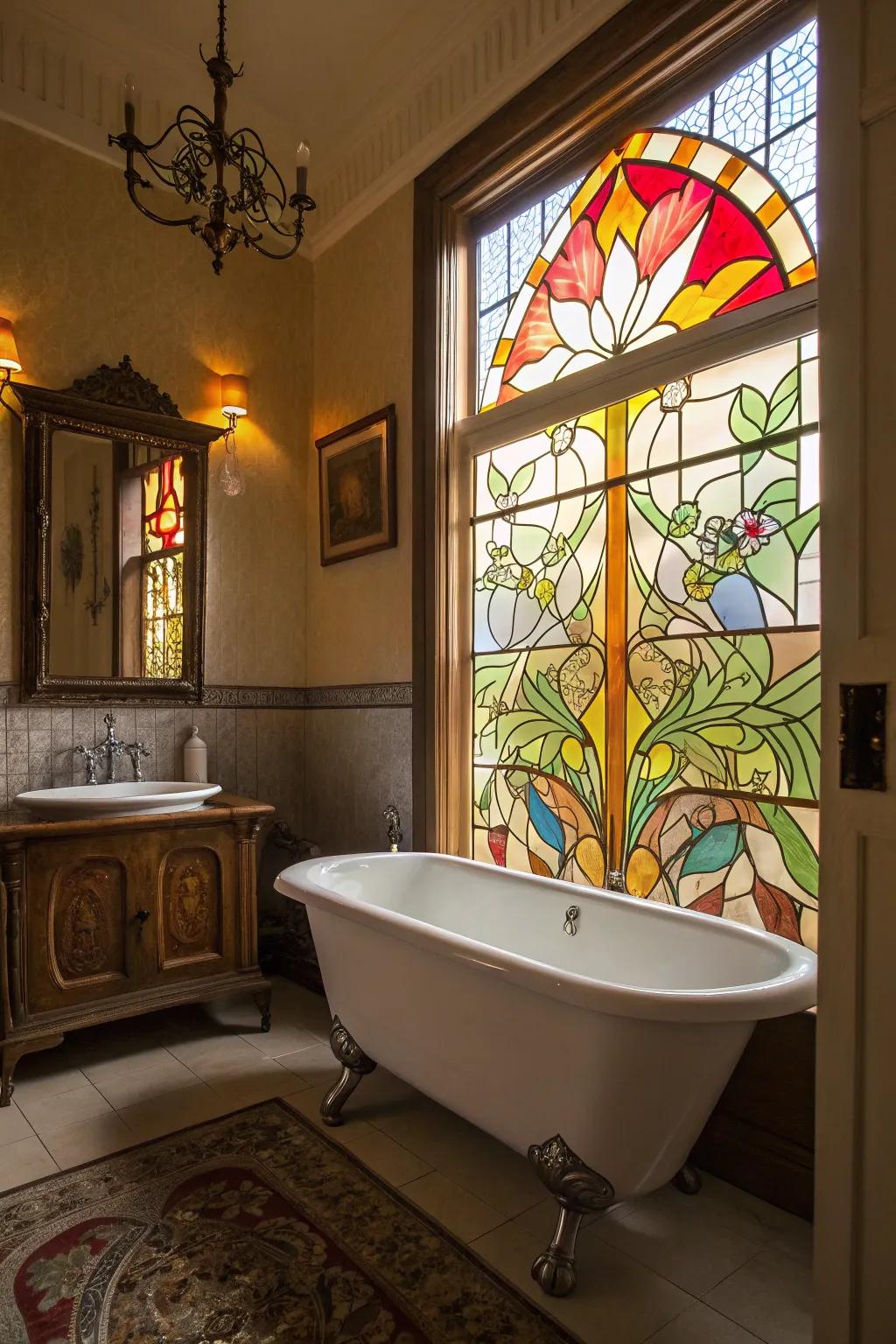 Artistic privacy: Leaded glass transforms your window into a centerpiece.