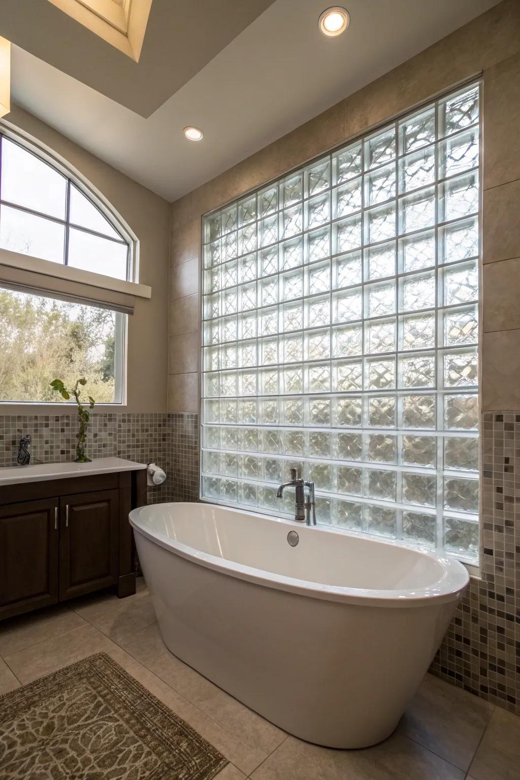 Glass bricks offer a modern and stylish design.