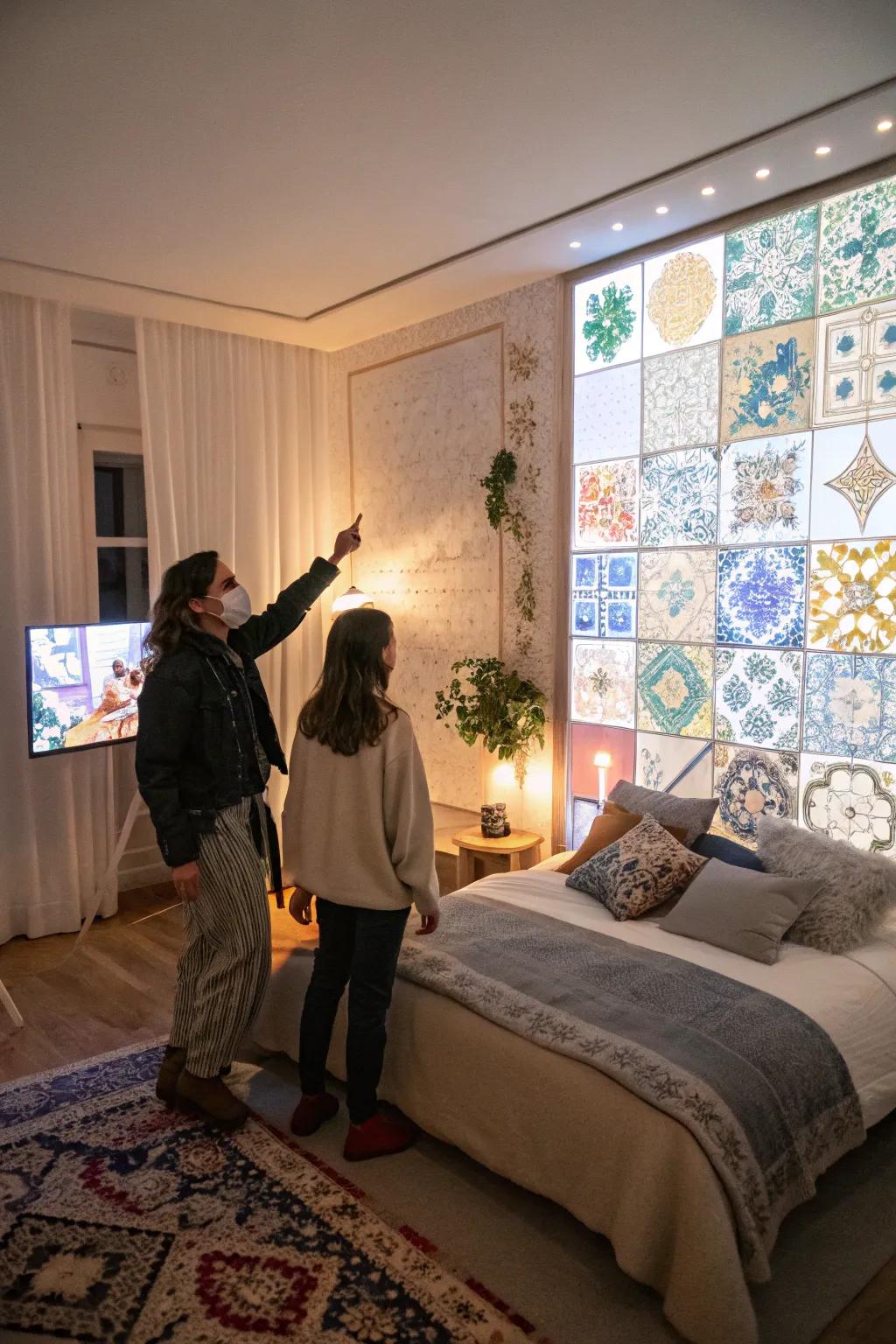 Engaging art transforms your bedroom into a dynamic space.