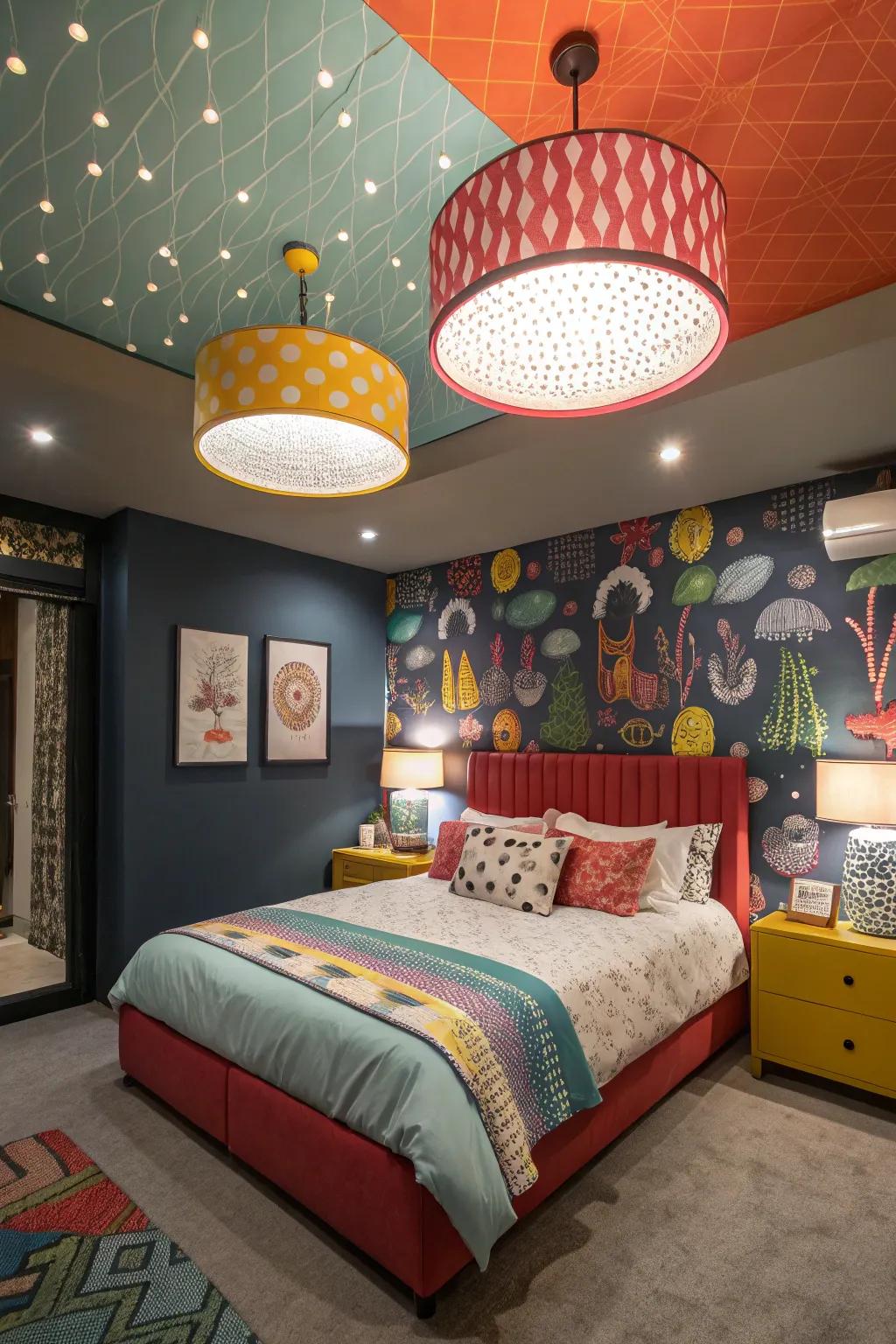 Striking colors can transform your lighting fixtures into a standout element.