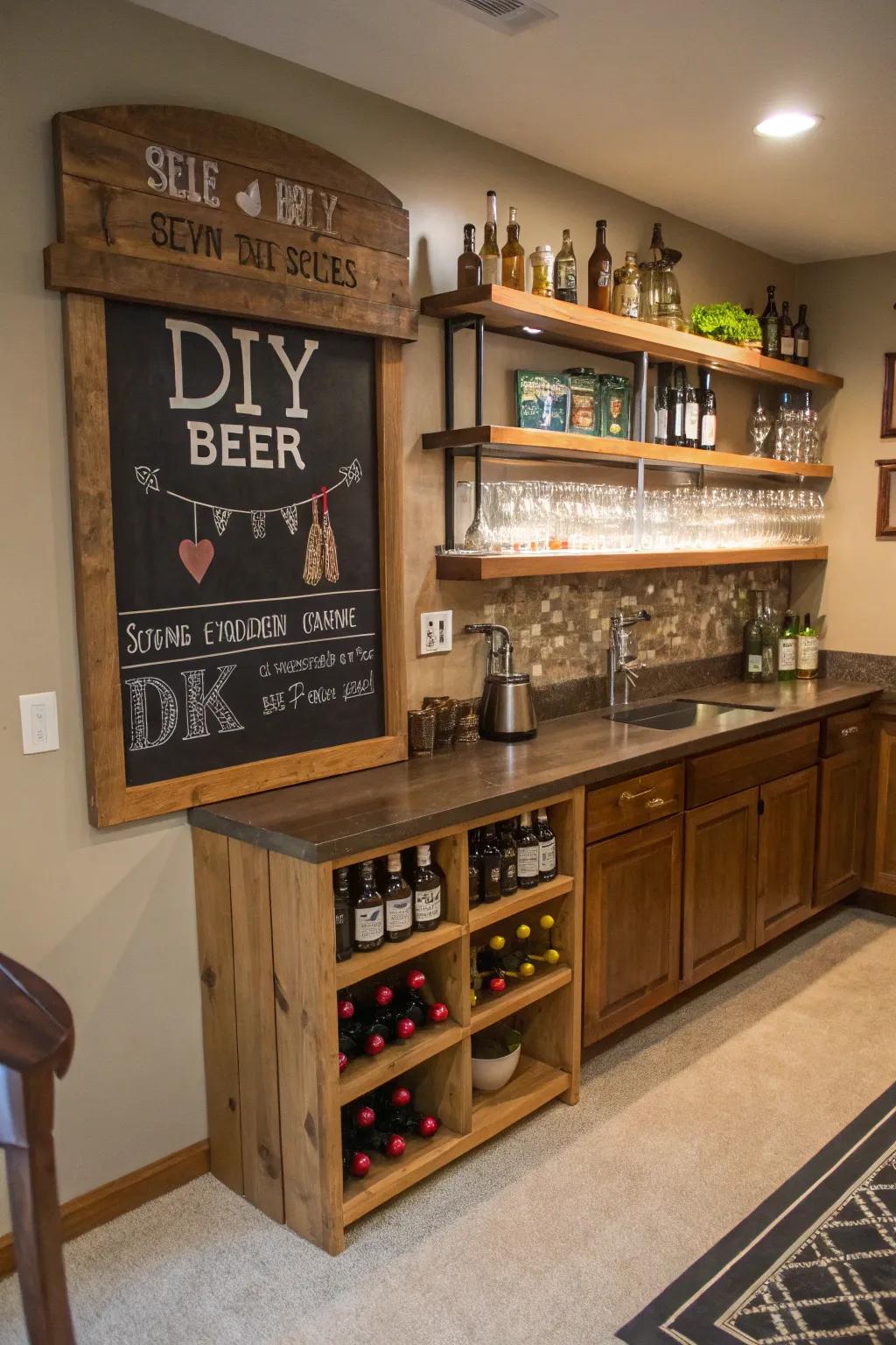 DIY drink emblems add a personal and creative touch.