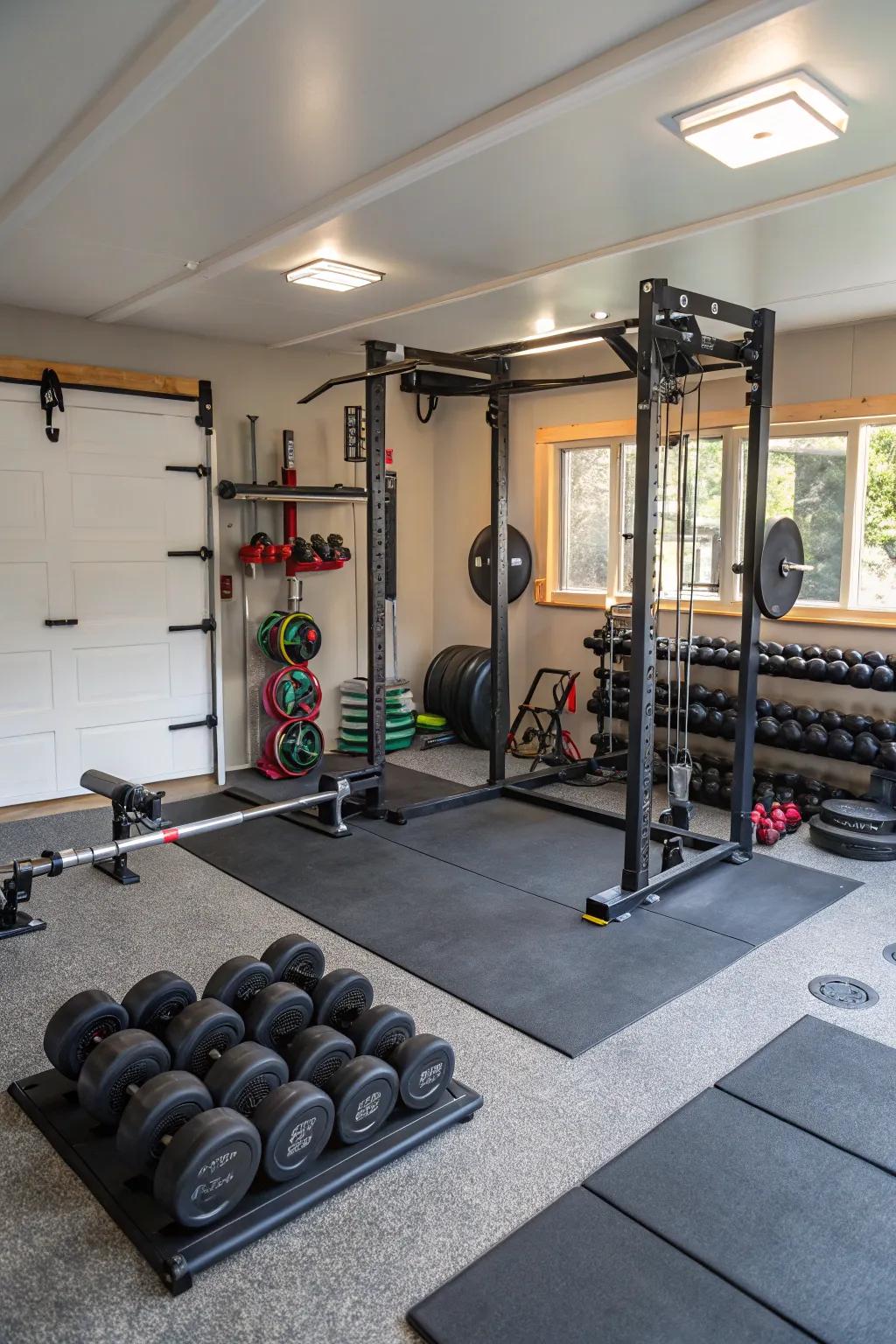 Stall mats provide a resilient and economical fitness flooring solution.