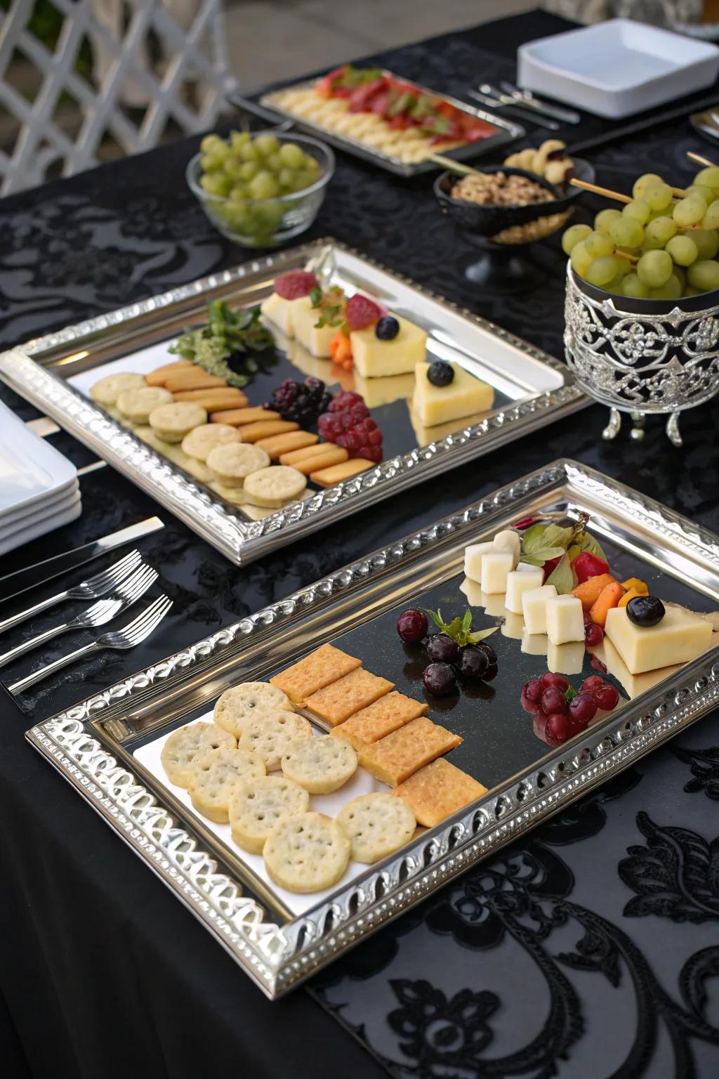 Reflective platters reflect grace and style.