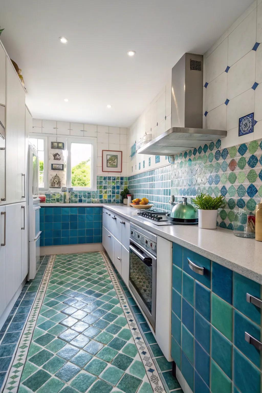 Tiles offer a vibrant touch to your aesthetic.