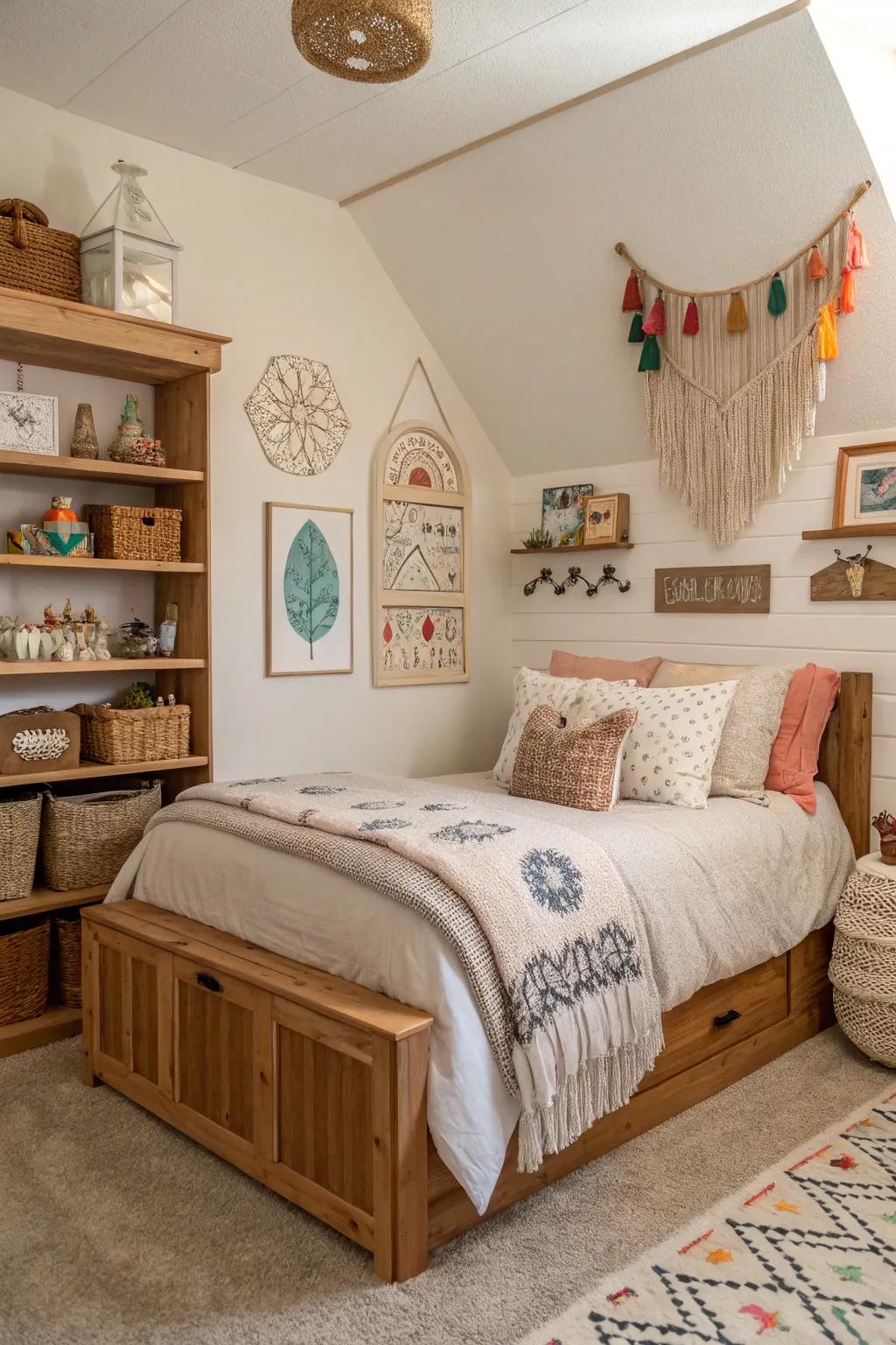 Handmade decor adds an artisan touch and character.