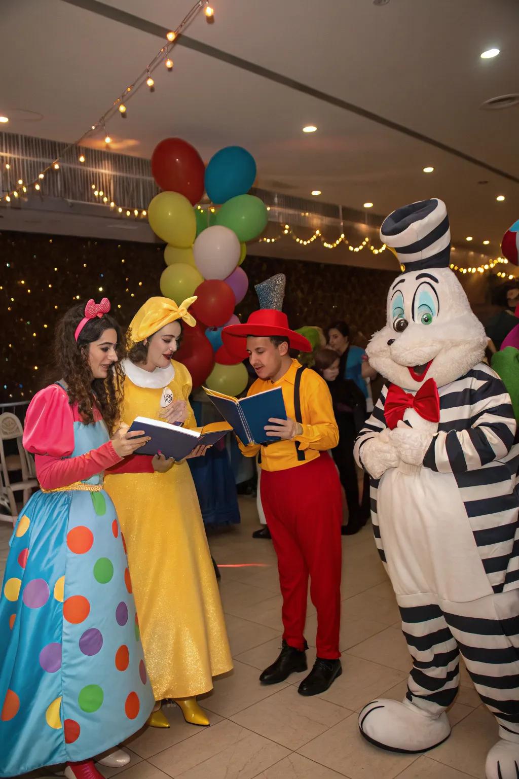 Attendees adorned as their preferred literary personas.