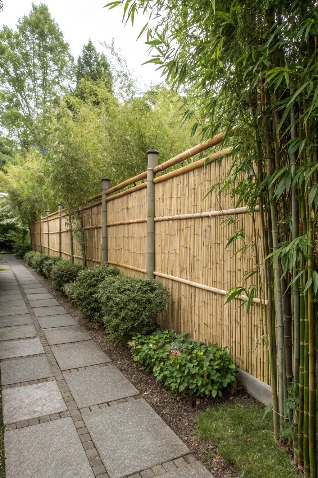 Bamboo screening offers a stylish way to preserve privacy.