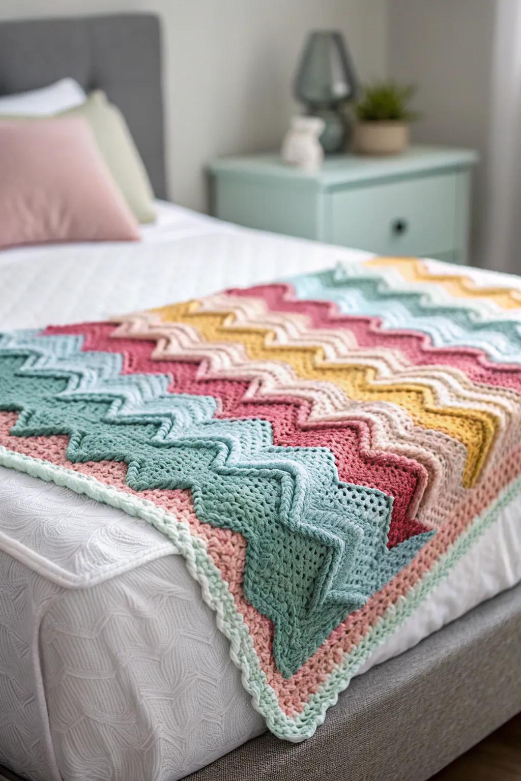 Chevron borders offer a current, modern aesthetic.