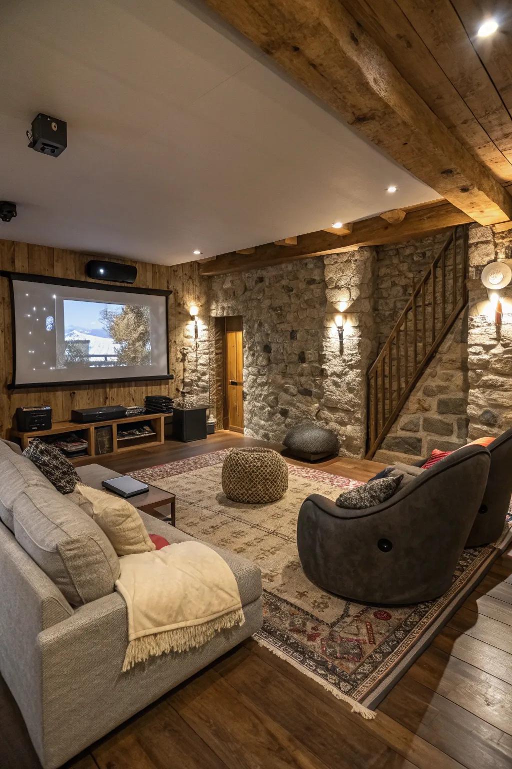 Mixed textures cultivate a vibrant and welcoming game space.