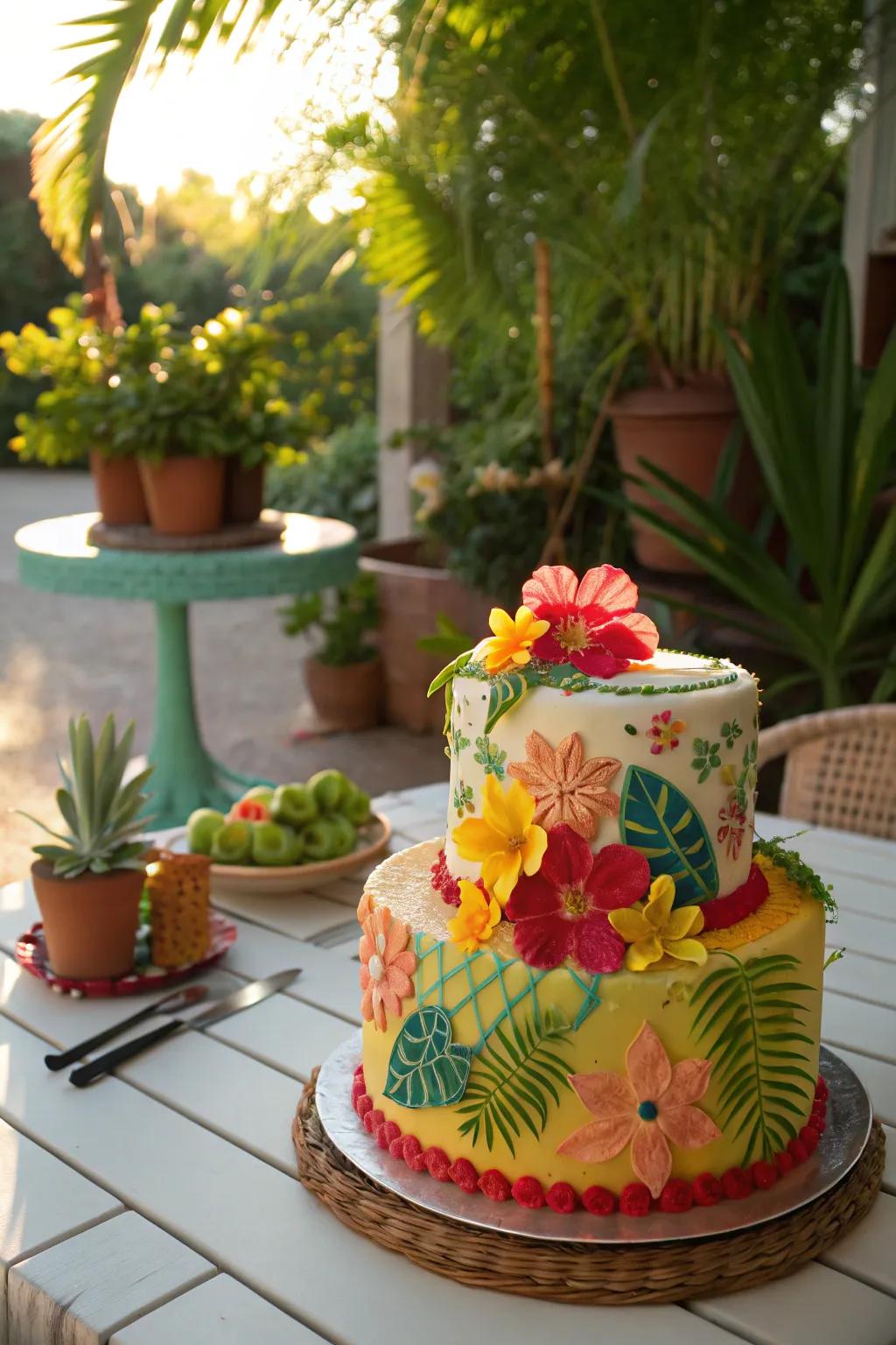 Tropical tropes expressed through vibrant buttercream compositions