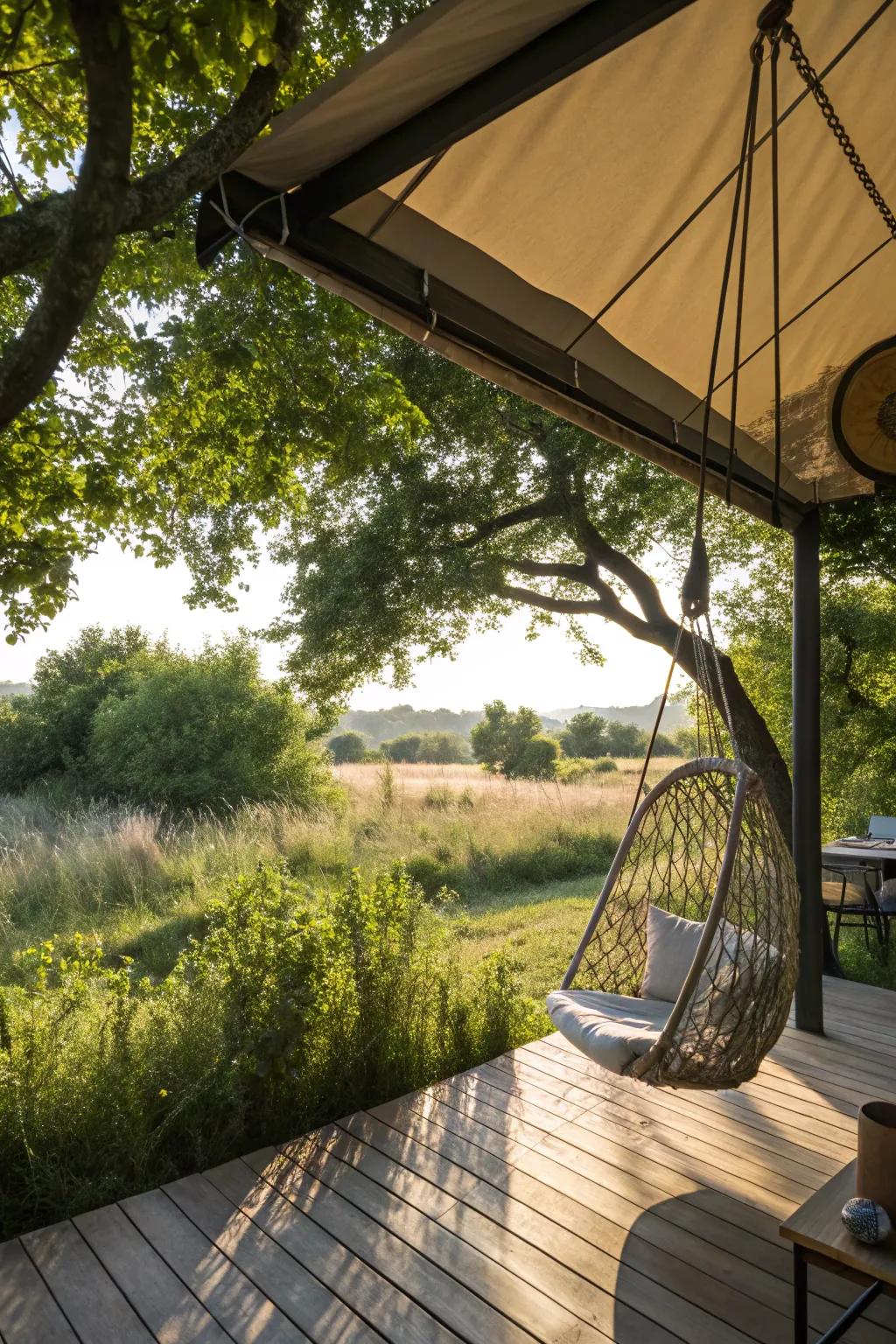 Let go of your concerns in a relaxing swing seat.