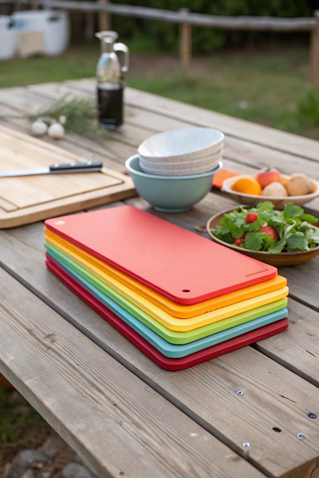 Prepare meals simplified with mobile cutting boards.