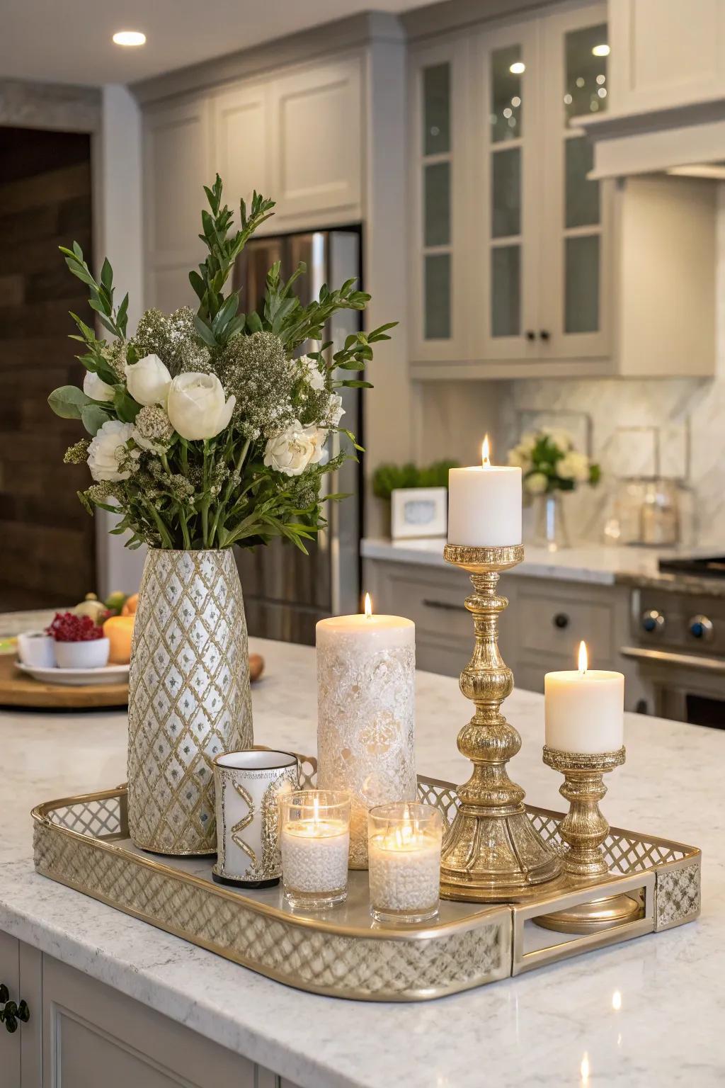 Incorporate depth by layering objects of different heights.