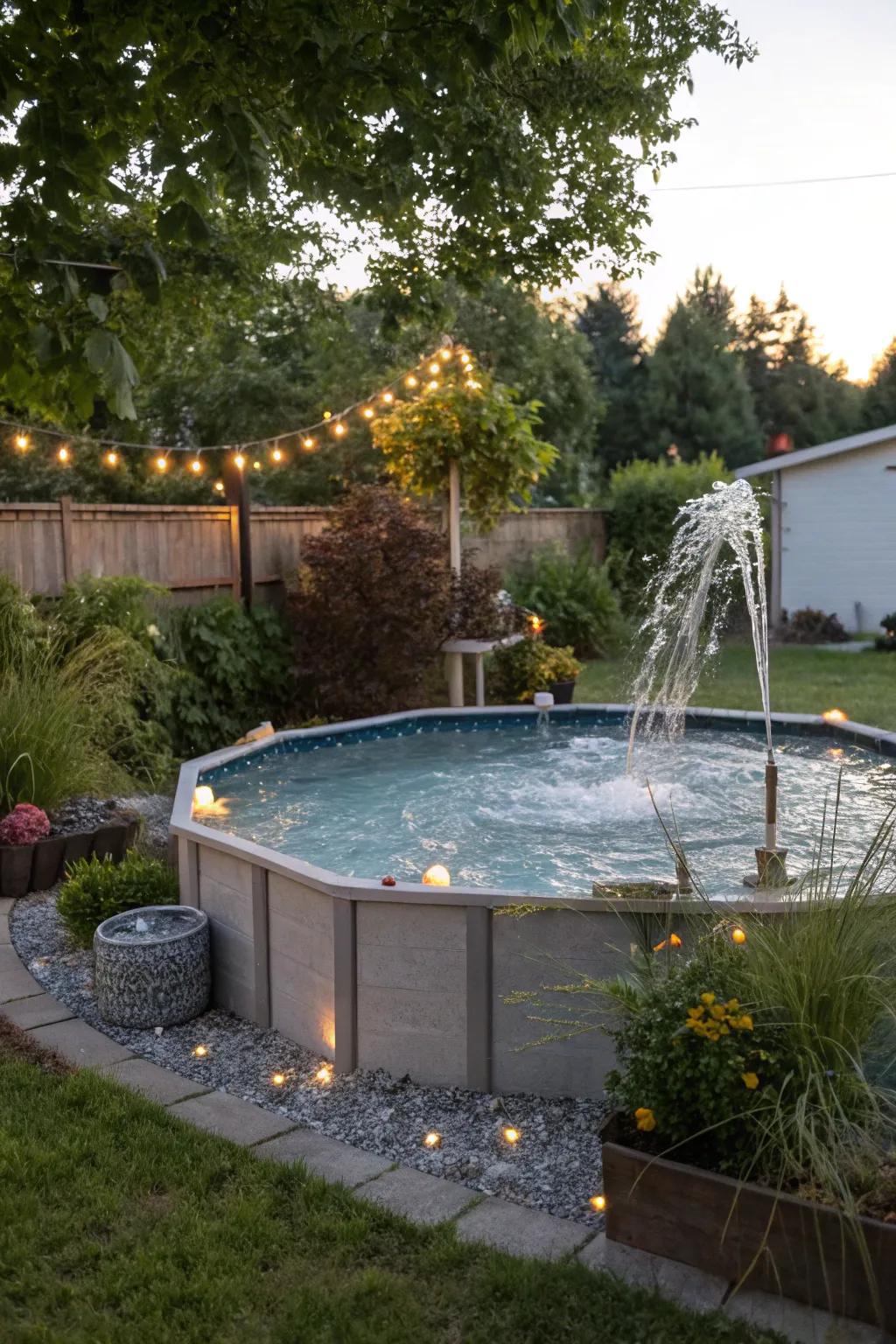 A DIY cascade adds peace and sophistication.