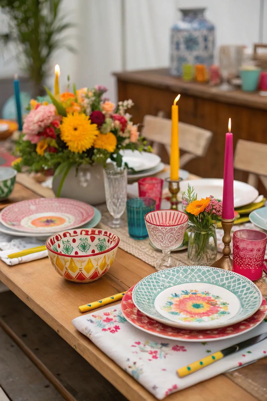 Enhance character using mixed crockery.