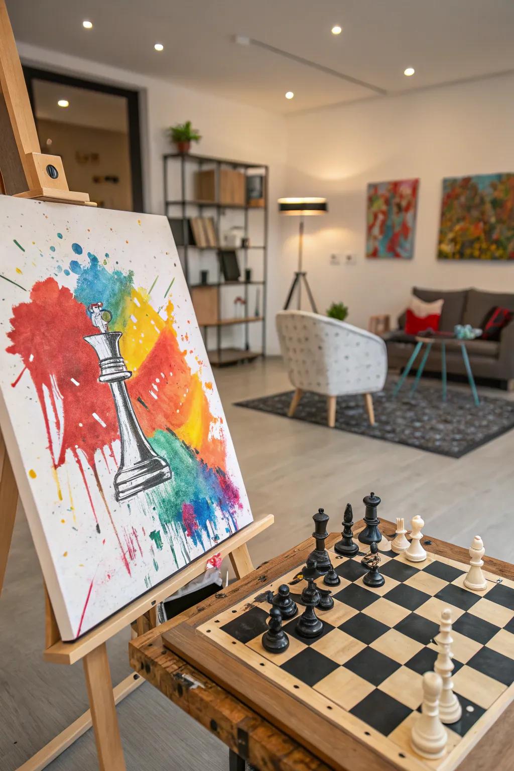 A dash of hue infuses vitality and amusement into the space.