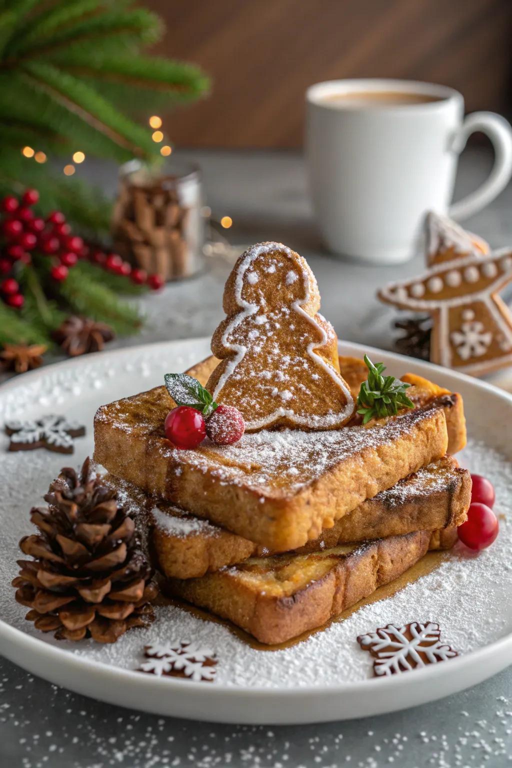 Spiced holiday bread slices for a festive touch.